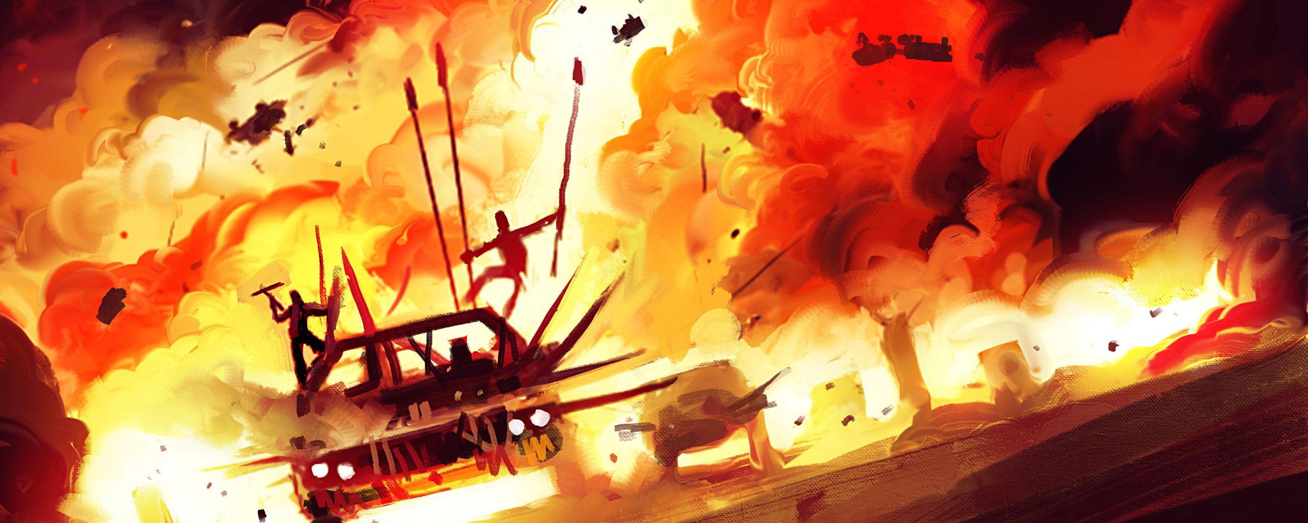 2560x1024 Desktop Wallpaper Mad Max, Video Game, Desert, Smoke, Art, 4k, HD Image, Picture, Background, 8b8102