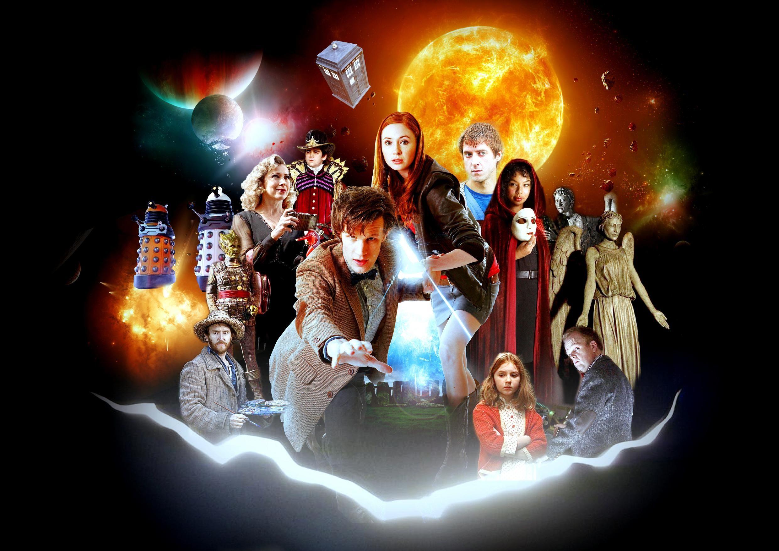 2481x1754 tardis matt smith dalek karen gillan amy pond eleventh doctor doctor who river song weeping angel ro High Quality Wallpaper, High Definition Wallpaper
