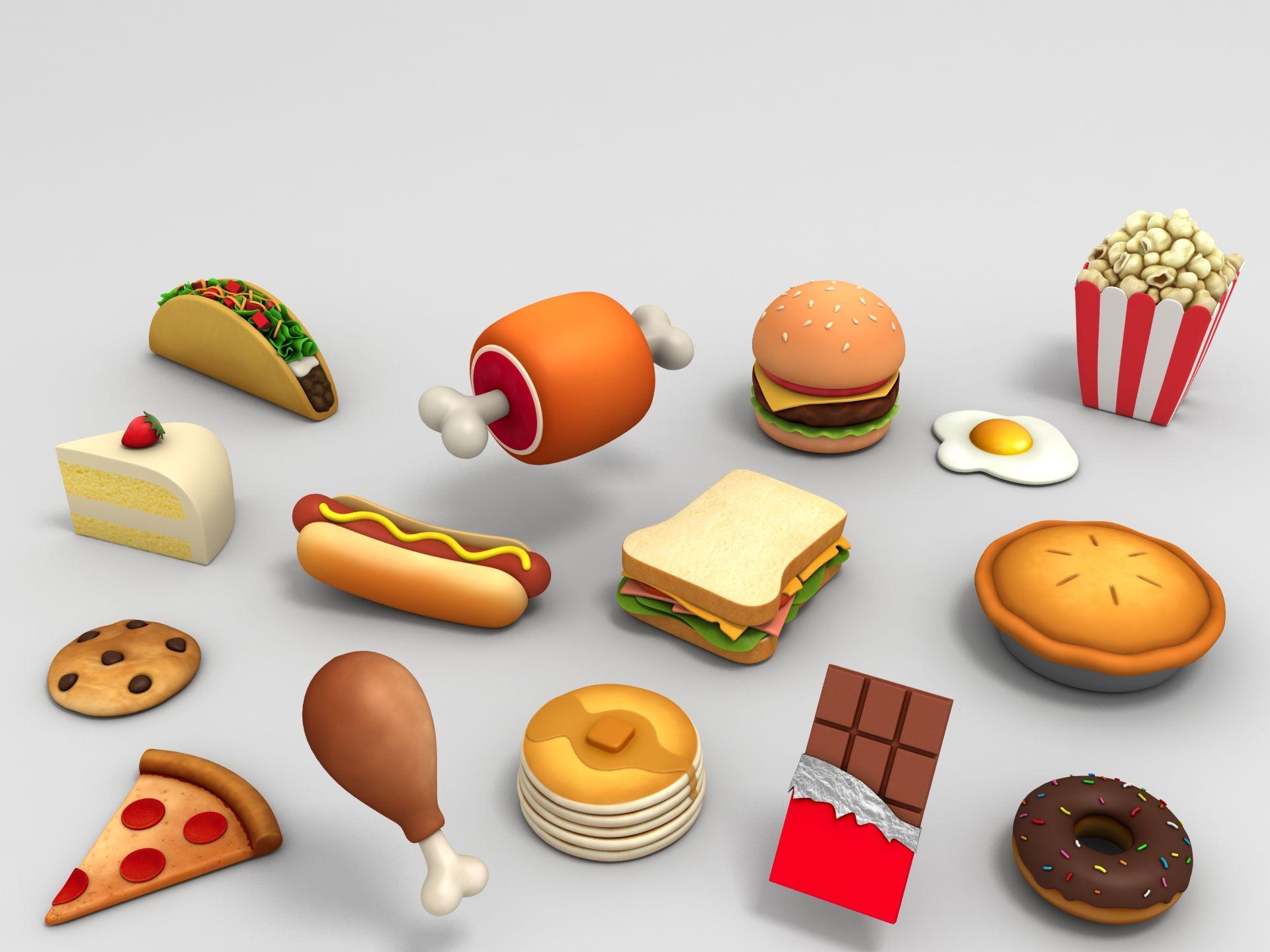 1920x1440 Cartoon Food Wallpaper
