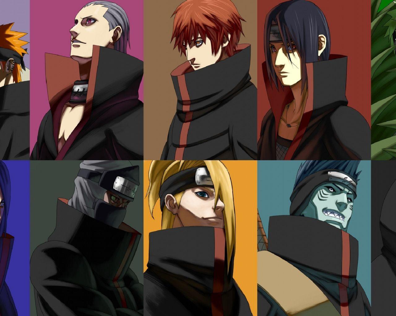 1280x1024 Download wallpaper mask, grin, ninja, Itachi, akatsuki, ninja, Deidara, Sasori, Yahiko, Konan, Nagato, Naruto Shippuden, Tobi, the organization, Pain, Hidan, section shonen in resolution 1280x1024