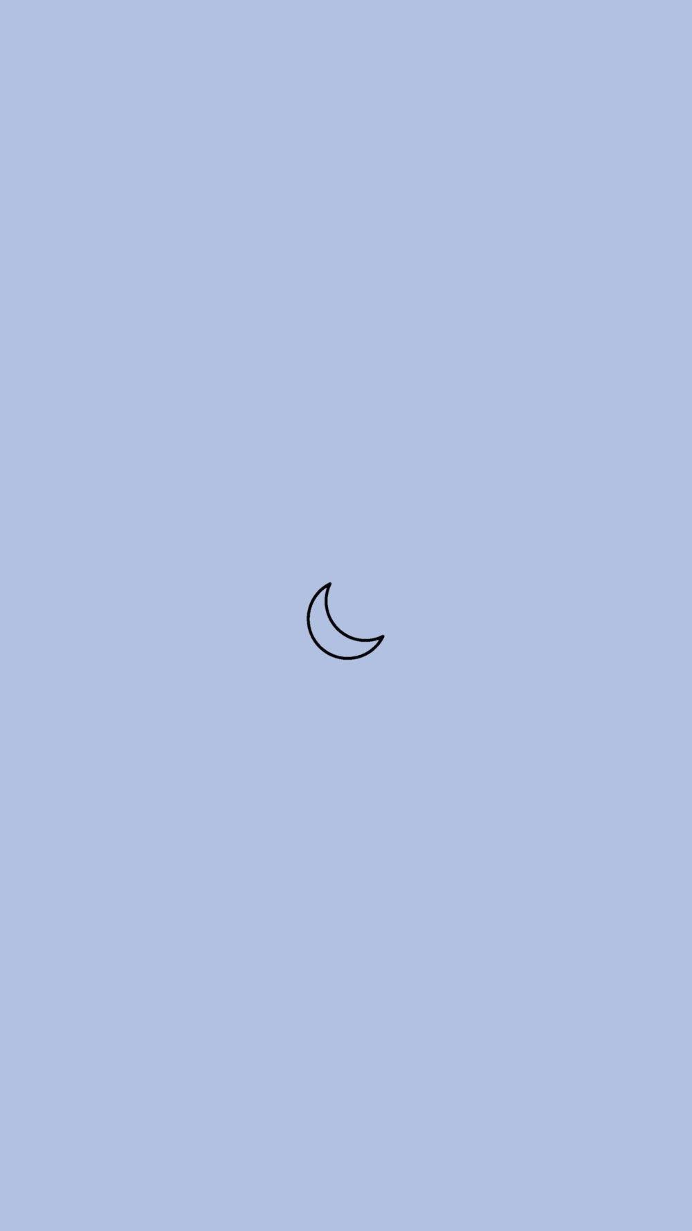 1000x1778 minimalistic moon blue phone background #wallpaperbackground minimalistic moon