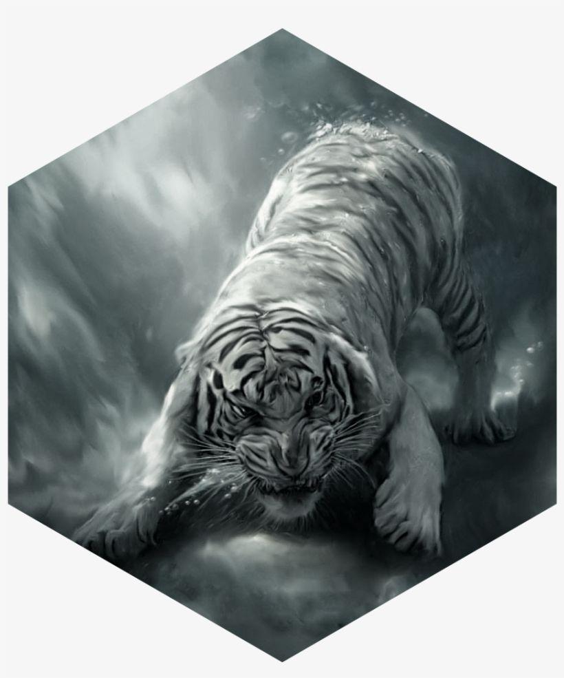 820x985 Painting White Tiger Angry Bengal White Tiger HD Wallpaper