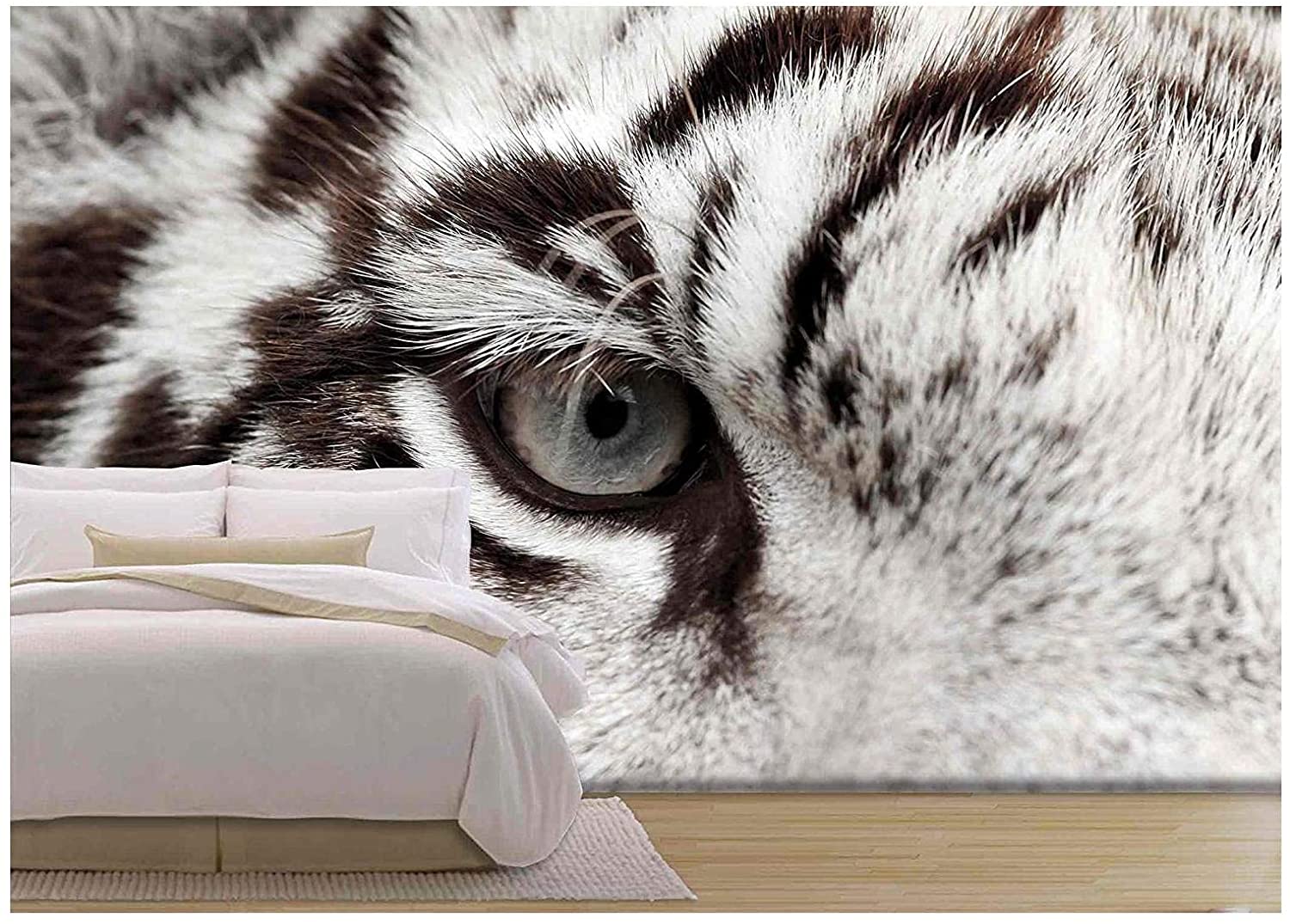 1500x1075 Wall26 Up Of White Bengal Tiger Eye Wall Mural. Self Adhesive Large Wallpaper Inches
