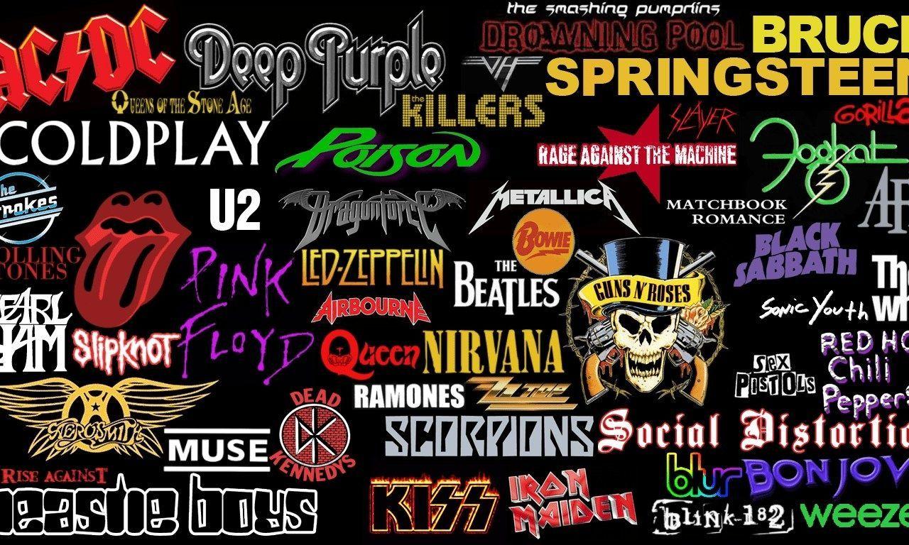 1280x768 Can You Guess These 15 Classic Rock Songs By The Given Lyrics?. Classic rock songs, Band logos collage, Rock band logos