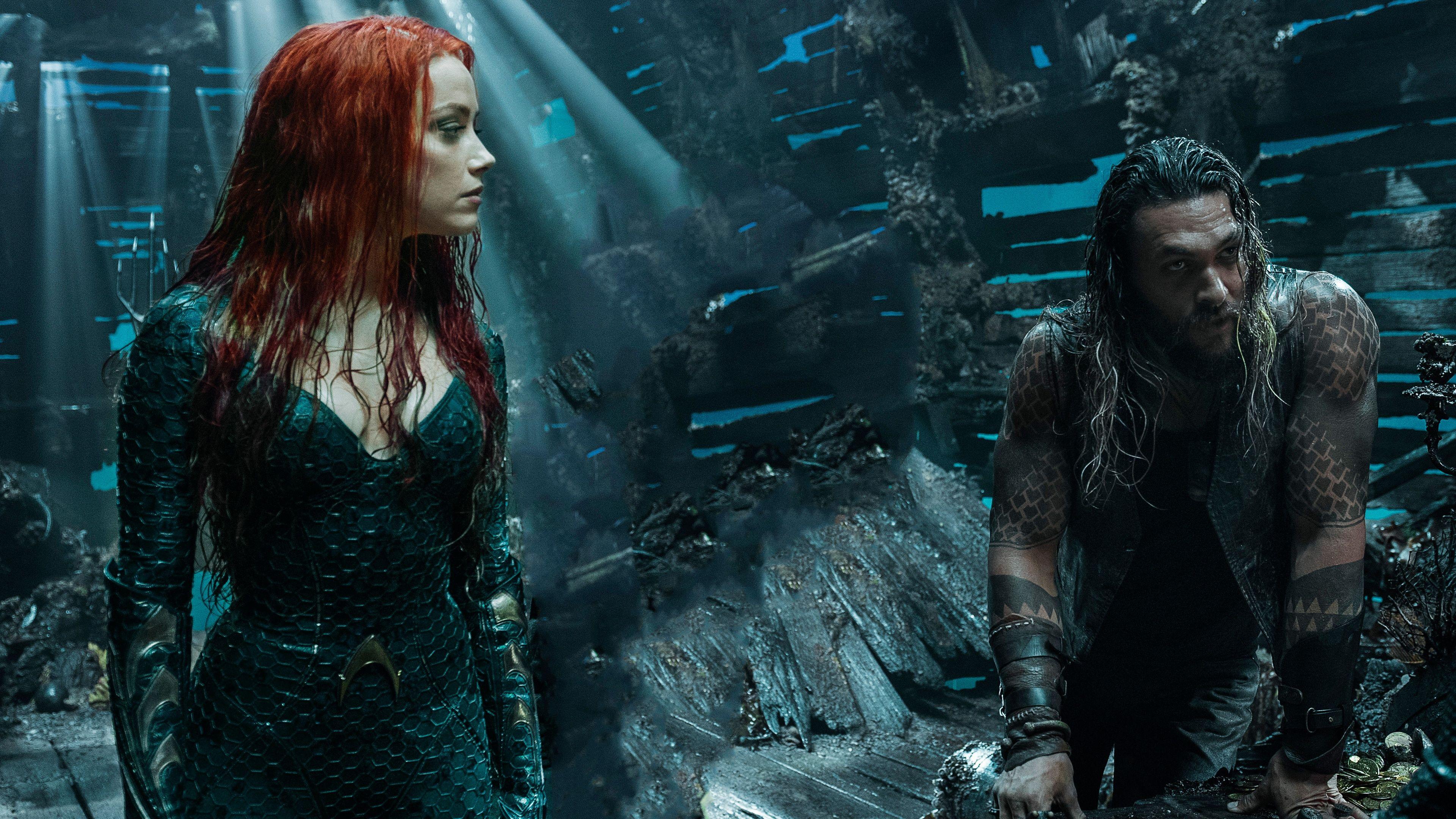 3840x2160 Mera Aquaman Movie Jason Momoa Amber Heard 4K