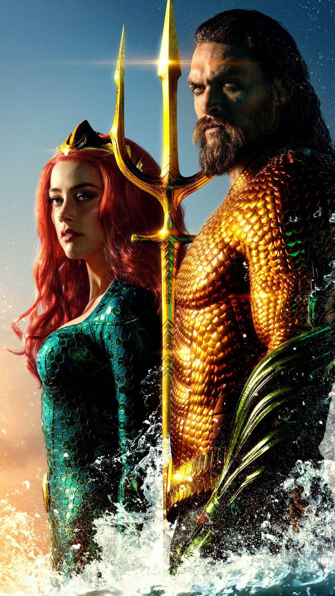 1080x1920 1080x1920 aquaman movie, 2018 movies, movies, hd, jason momoa, aquaman, amber heard, mera for iPhone 8 wallpaper