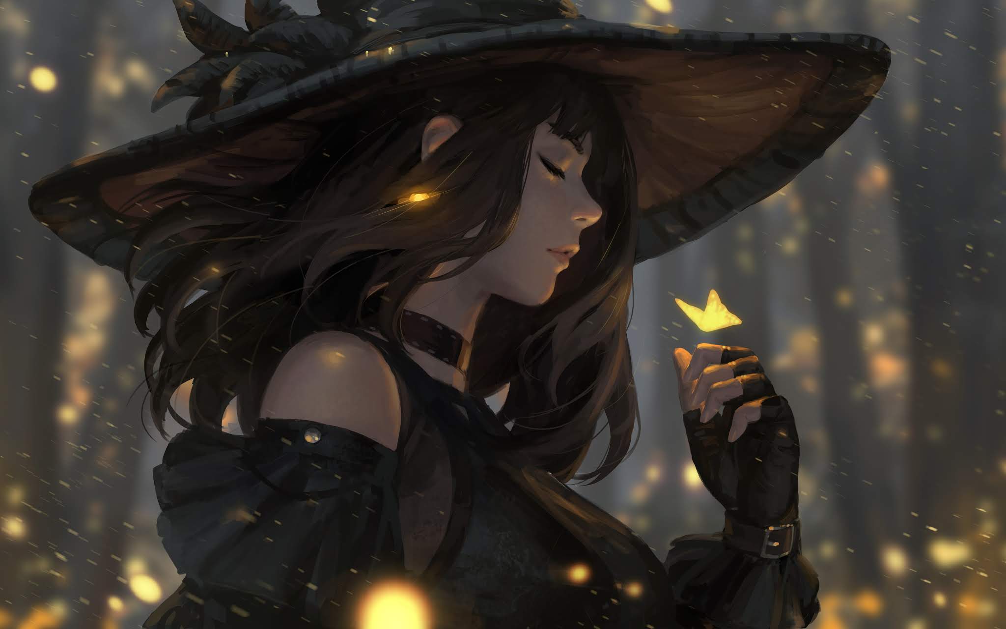2048x1280 Anime Witch Wallpaper