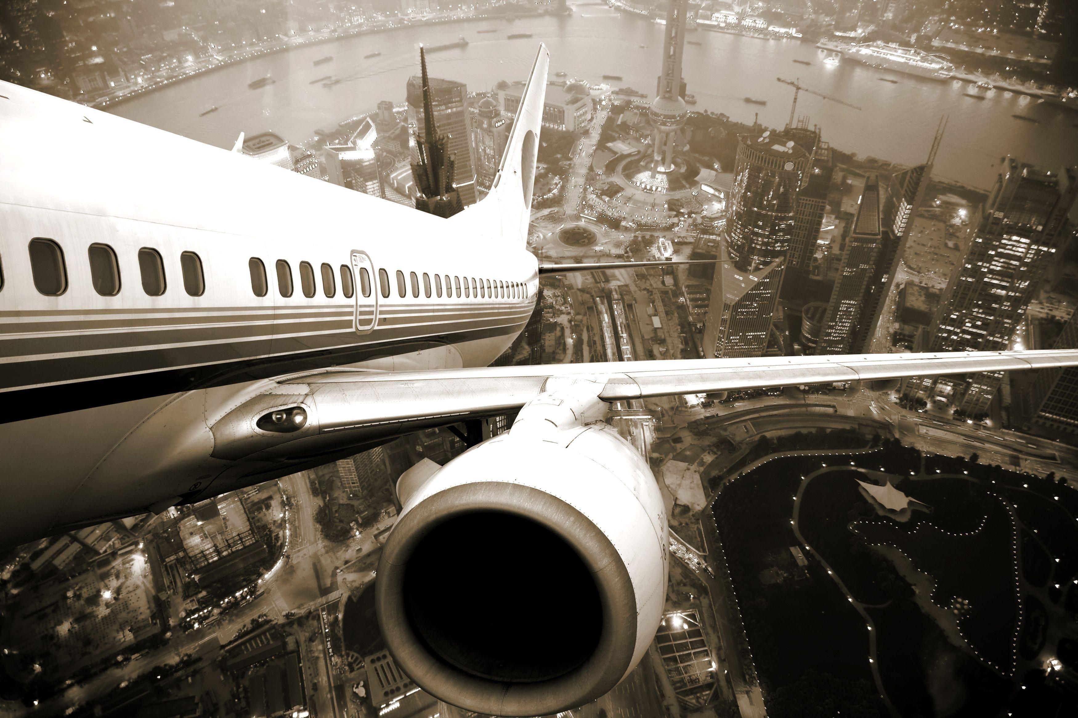 3500x2333 Wallpaper. Aviation. photo. picture. the plane, the rise, engine, the city, Shanghai