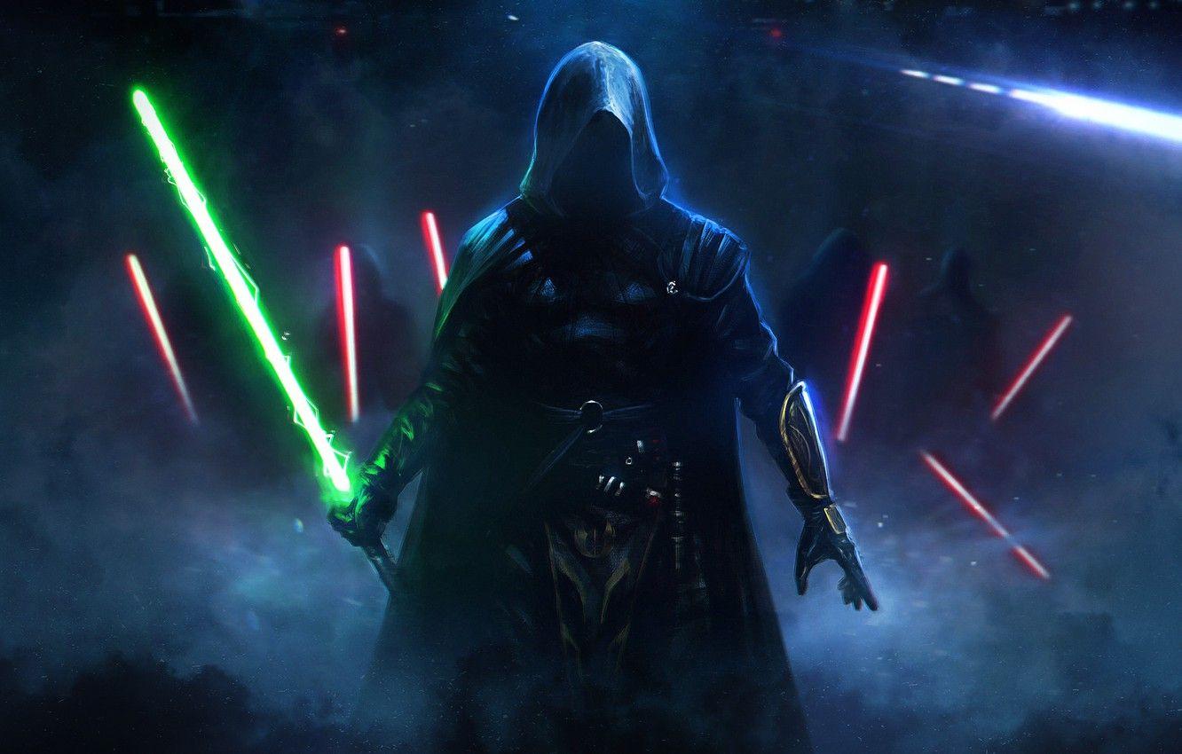 1332x850 Wallpaper Smoke, Star Wars, Style, Star wars, Lightsaber, Art, Art, Style, Fiction, Smoke, Jedi, Luke Skywalker, Sith, Jedi, Luke Skywalker, Salvador Trakal image for desktop, section фантастика