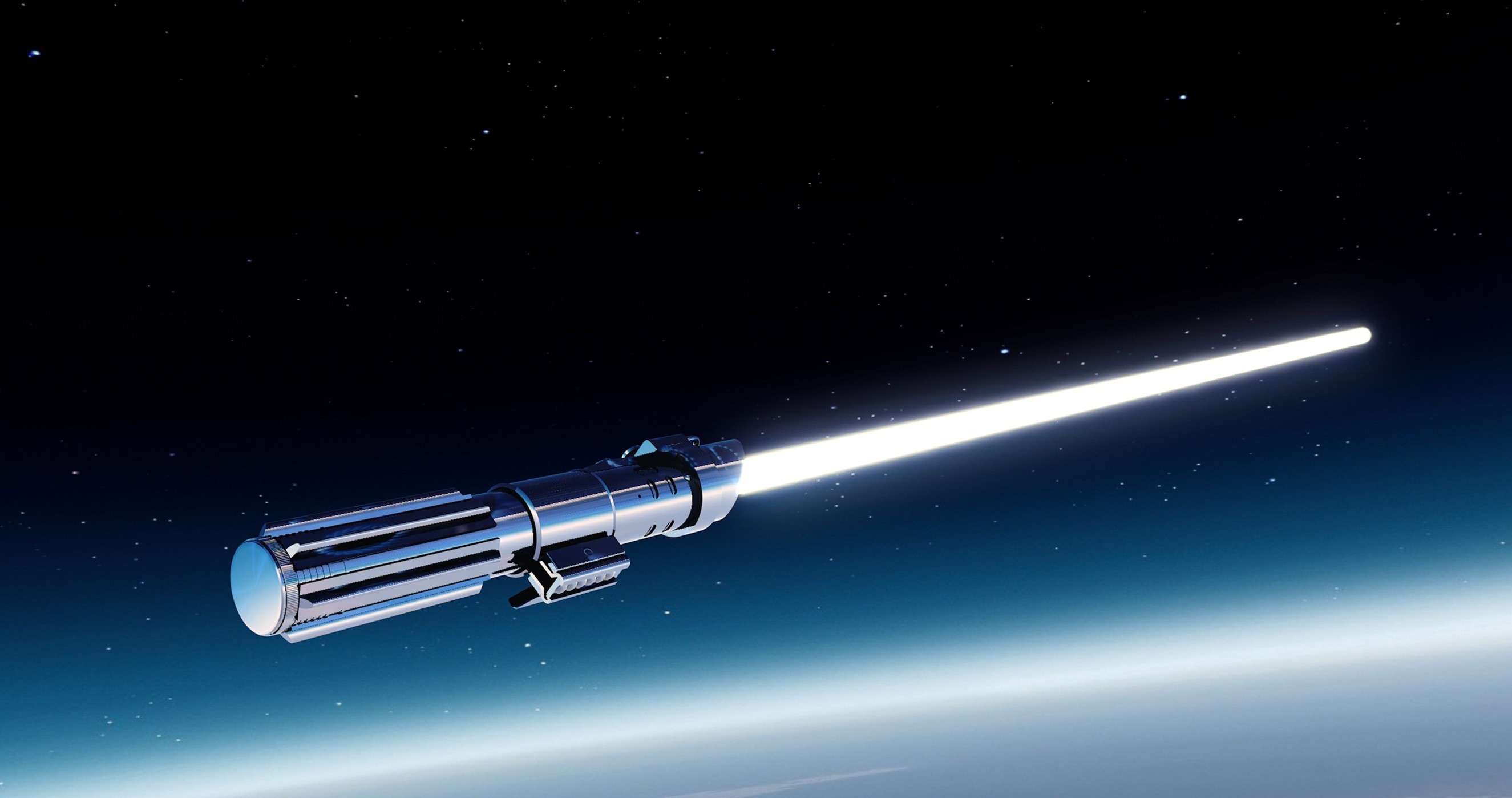 2650x1398 White Lightsaber Wallpaper