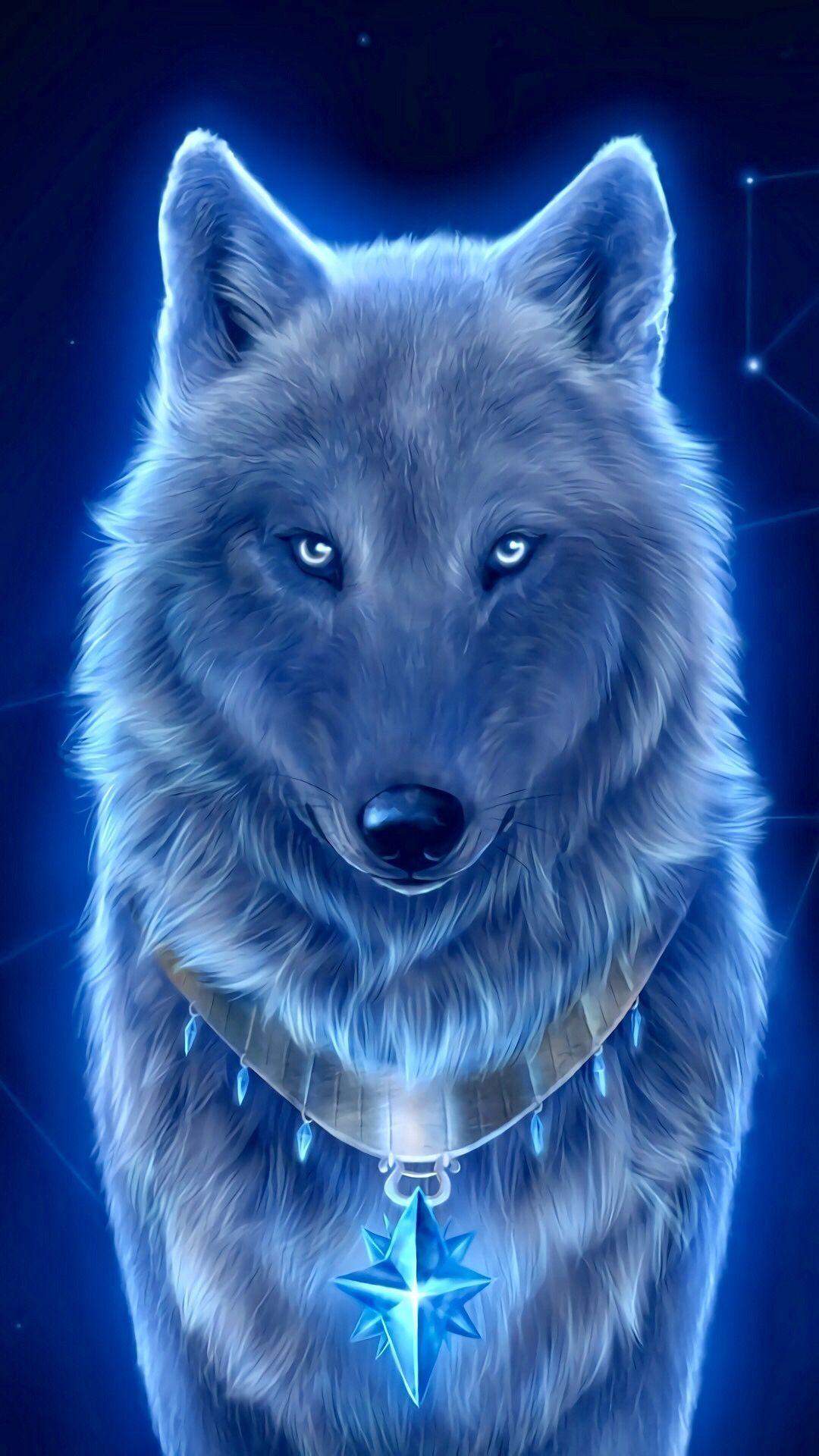 1080x1920 Cool Anime Wolf Wallpaper