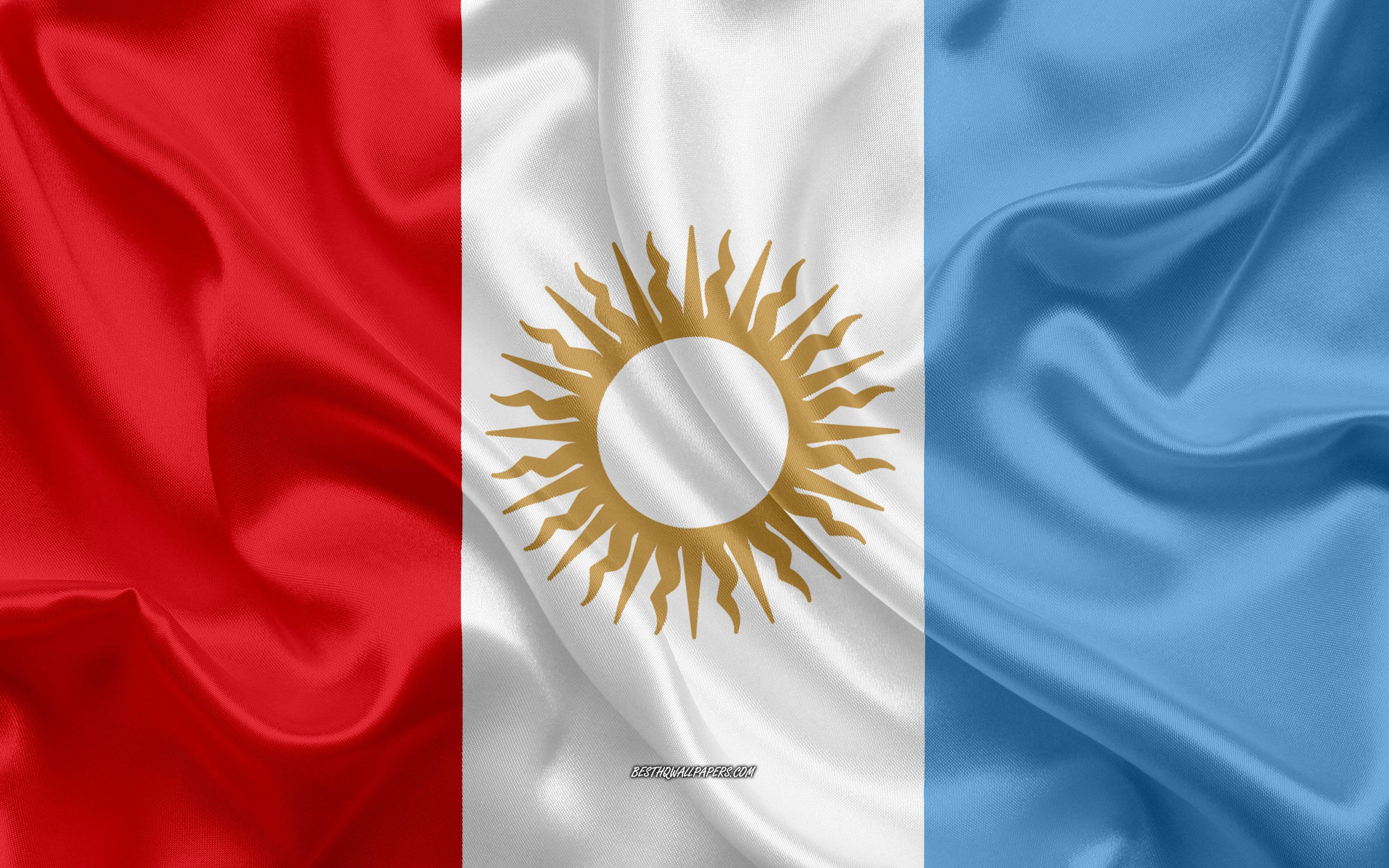 3840x2400 Download wallpaper Flag of Cordoba, 4k, silk flag, province of Argentina, silk texture, Cordoba flag, creative art, Cordoba, Argentina for desktop with resolution 3840x2400. High Quality HD picture wallpaper
