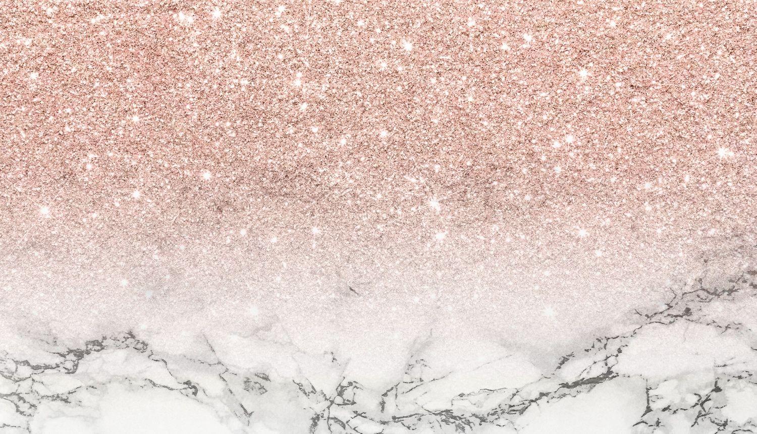 1500x860 Pink and Rose Gold Marble Laptop Background .