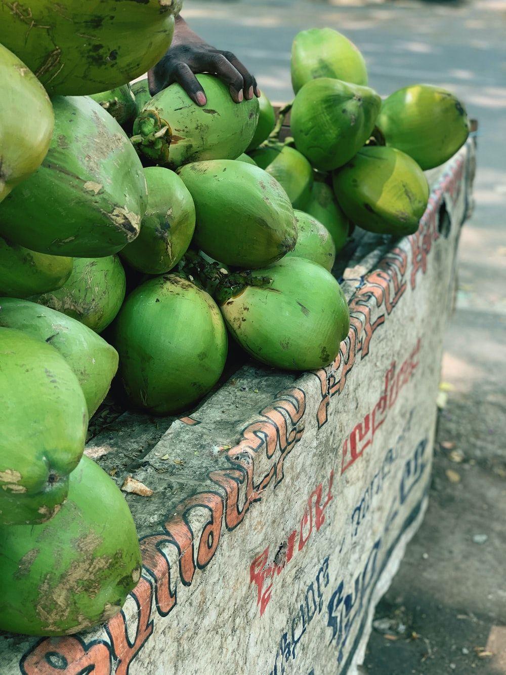 1000x1333 green coconut fruits on gray concrete floor photo