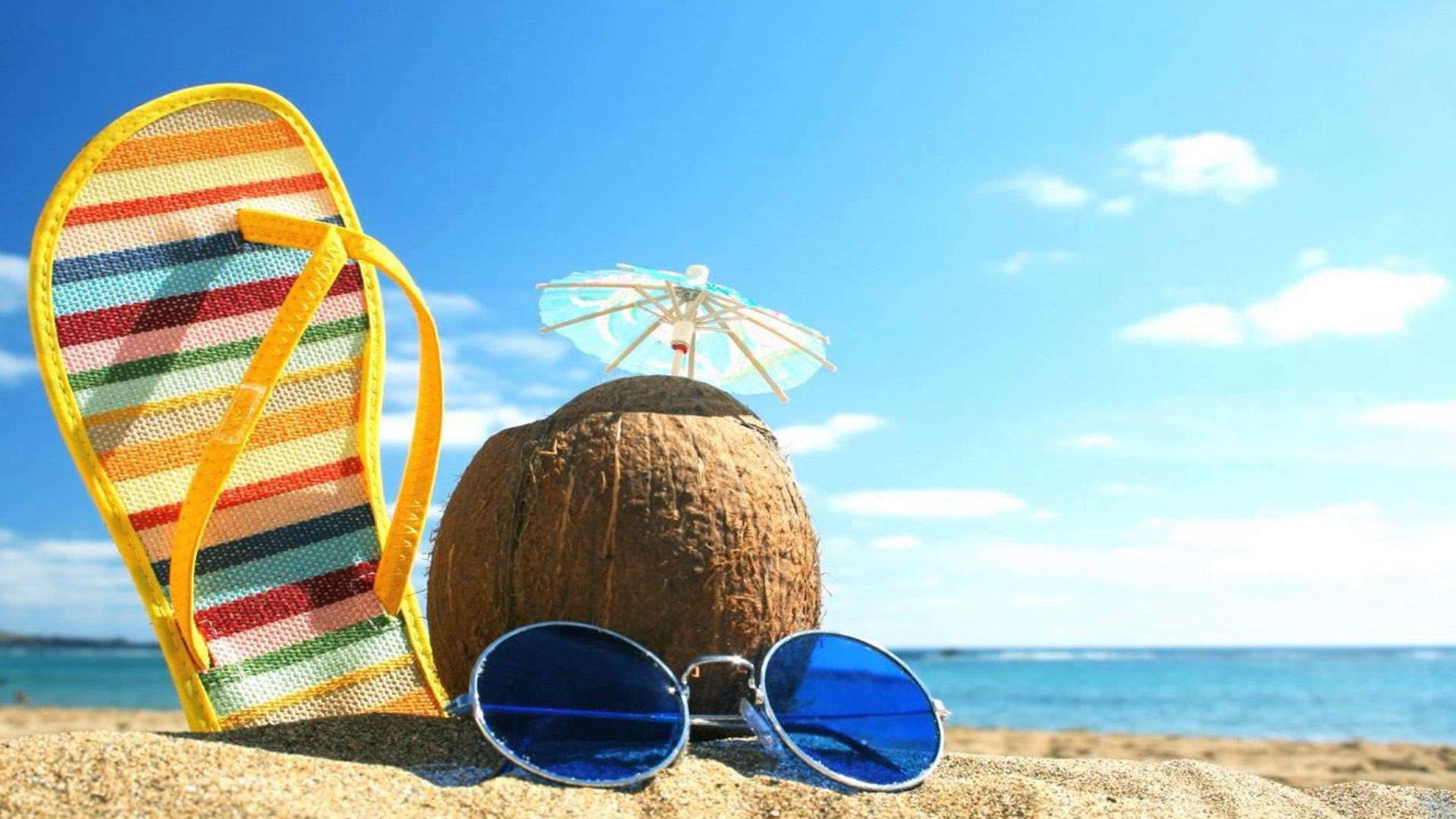 1920x1080 Summer Beaches with Coconuts .