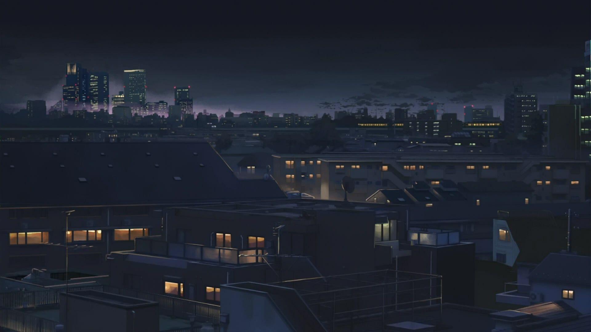1920x1080 Rain City Wallpaper