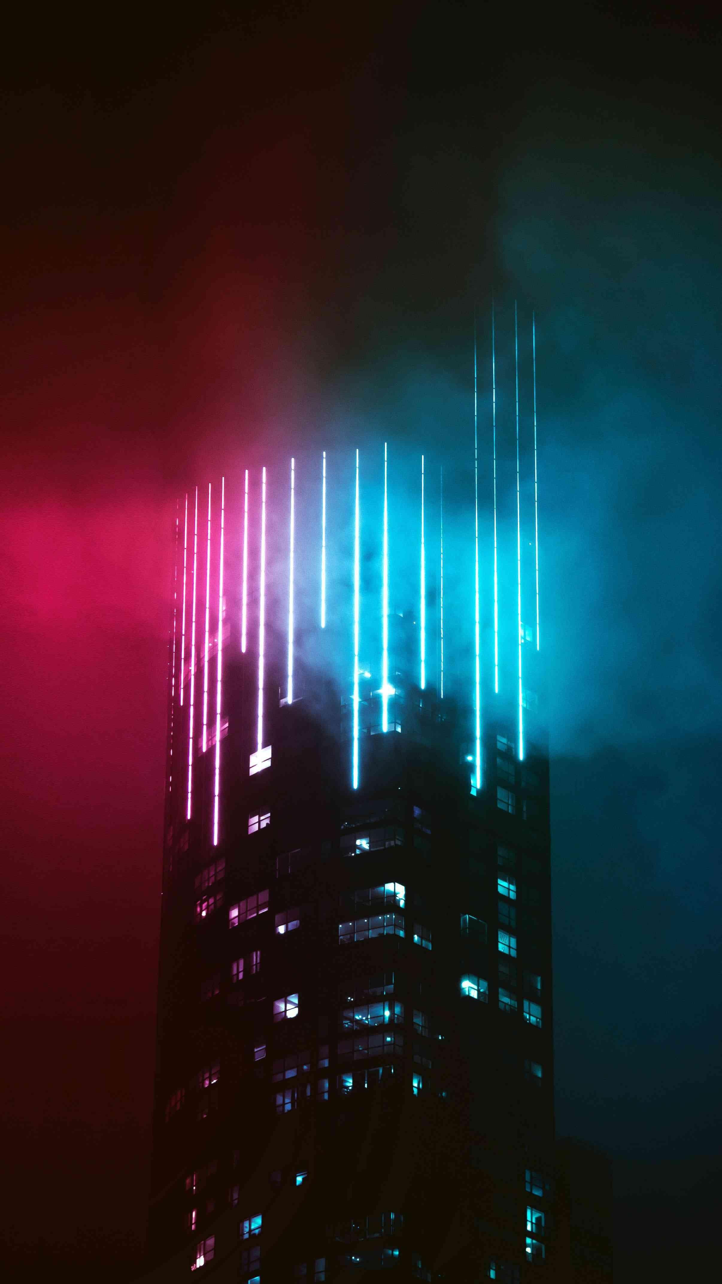 2412x4287 Neon Lights Building iPhone Wallpaper. Neon wallpaper, Youtube photography, Neon design