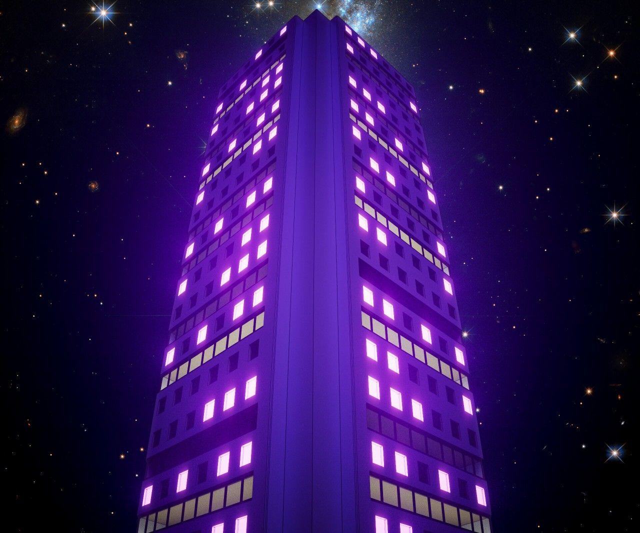 1280x1067 building night neon 3D Models. Free
