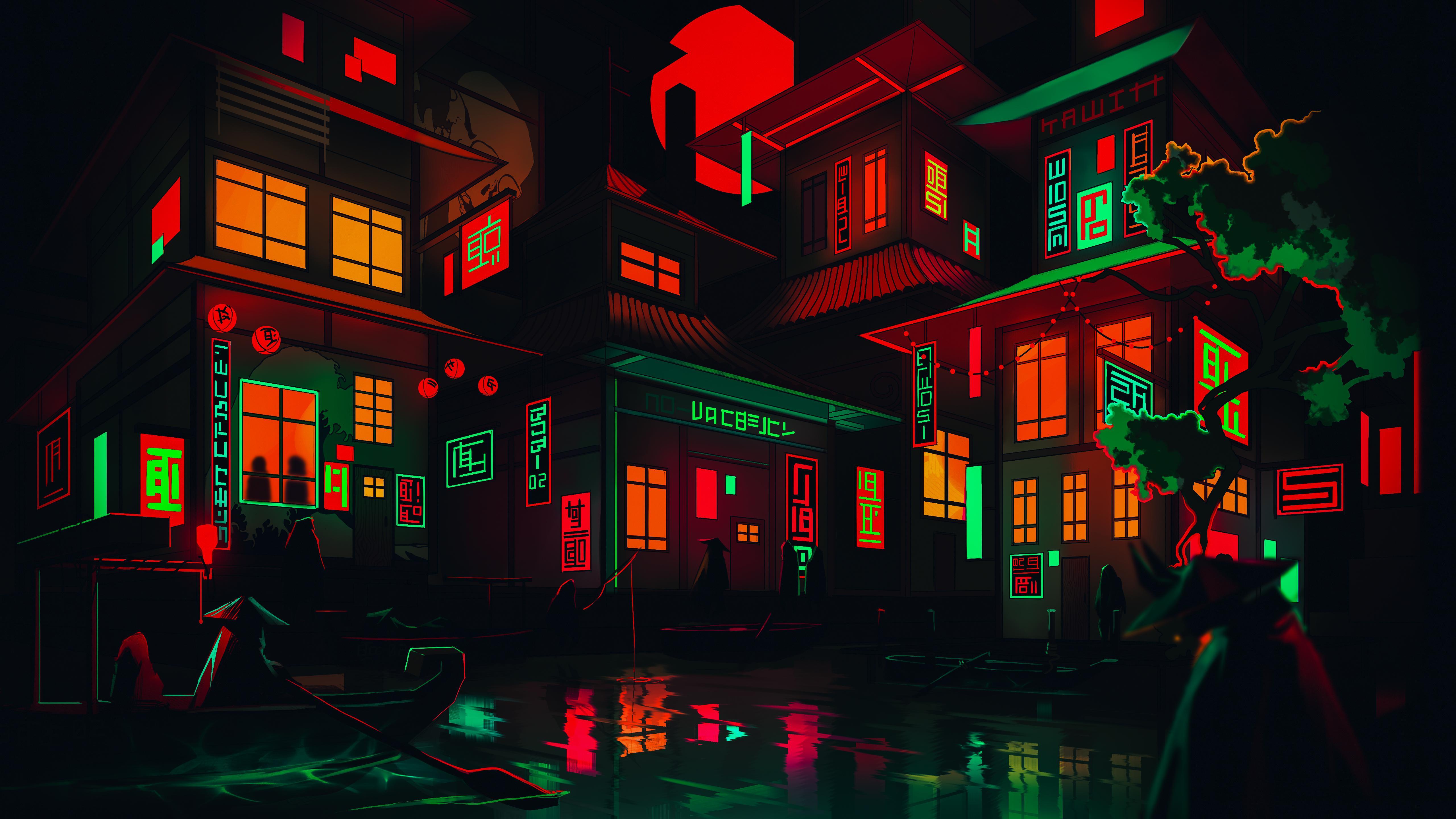 5120x2880 NEON SHALLOWS 4K wallpaper