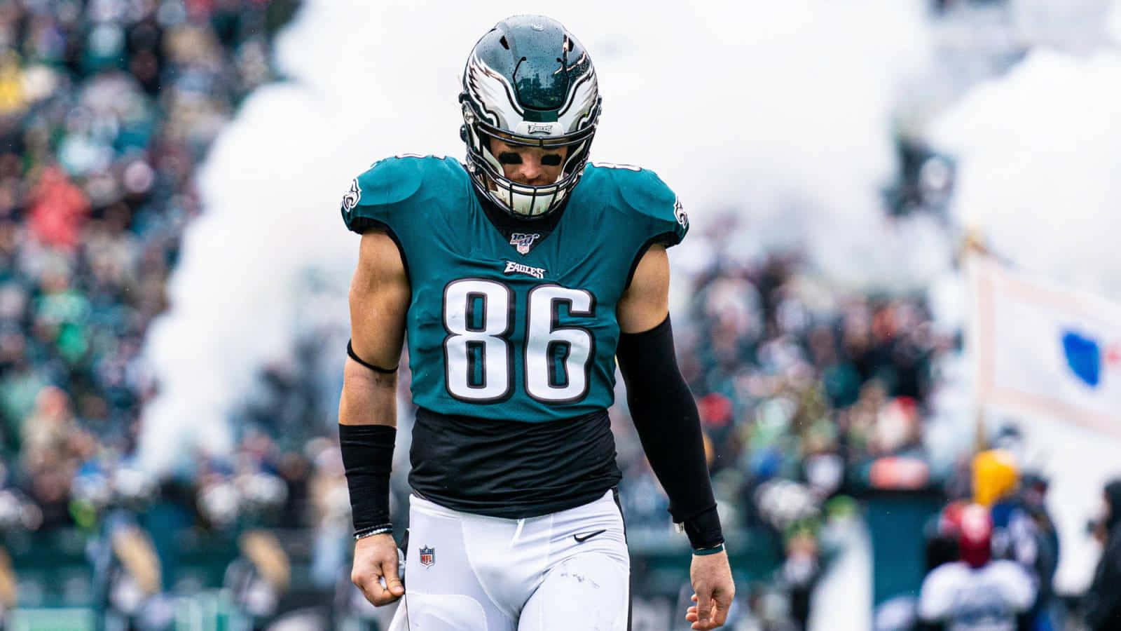 1600x900 Download Zach Ertz Philadelphia Eagles Focused Wallpaper