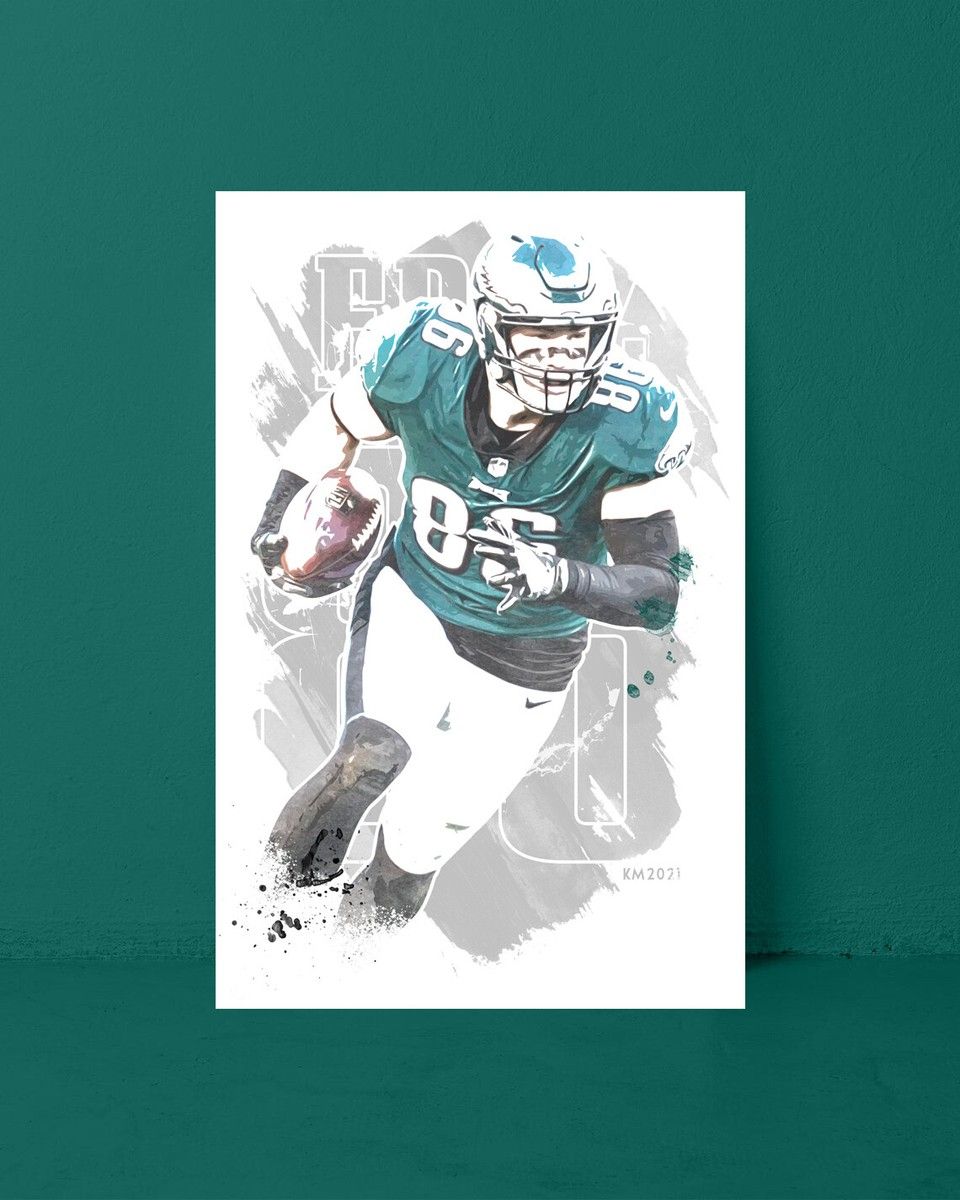 960x1200 ZACH ERTZ Watercolor Painting Art Print Poster PHILADELPHIA EAGLES