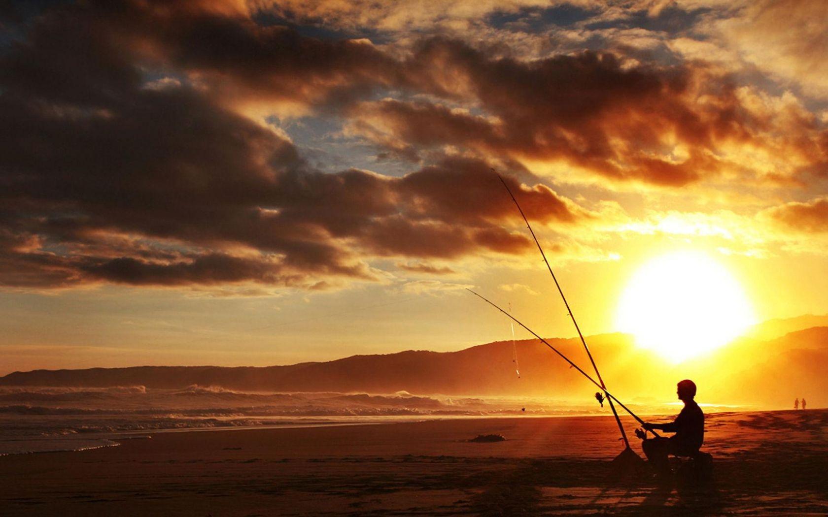 1680x1050 Free download Man Fishing On Beach In Sunset HD Wallpaper List [1920x1080] for your Desktop, Mobile & Tablet. Explore Fishing Wallpaper HD. Fish Wallpaper, Fly Fishing Wallpaper, Fish