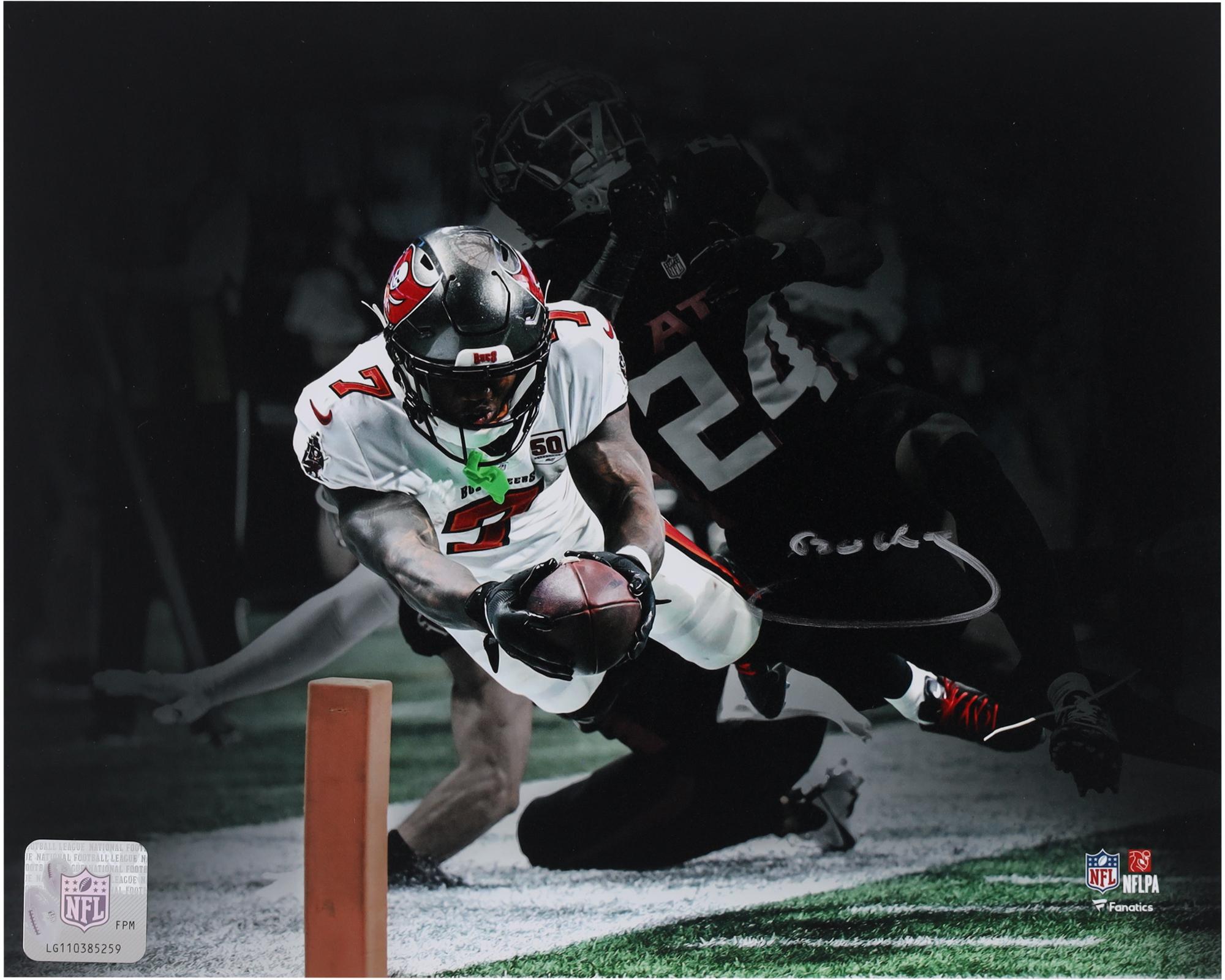 2000x1600 Bucky Irving Tampa Bay Buccaneers Signed 8x10 Diving Touchdown Spotlight Photo