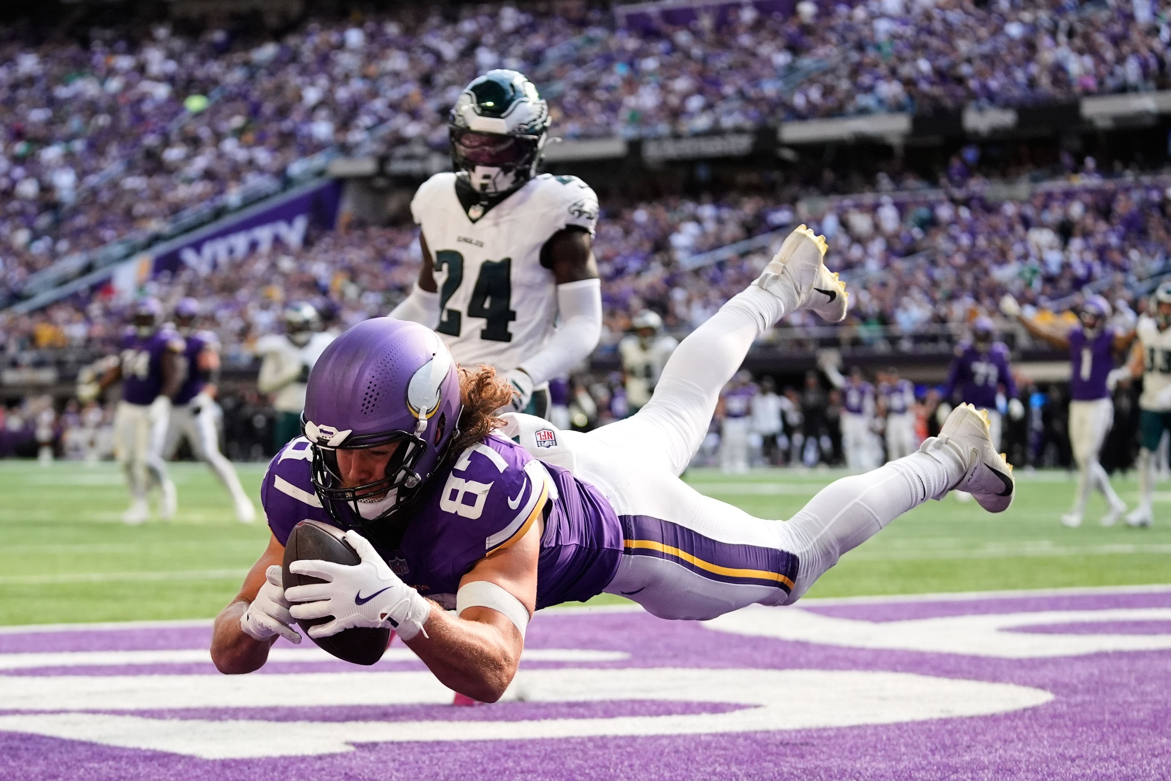 3769x2513 Minnesota Vikings' T.J. Hockenson: 'Ridiculous' that TD catch was overturned