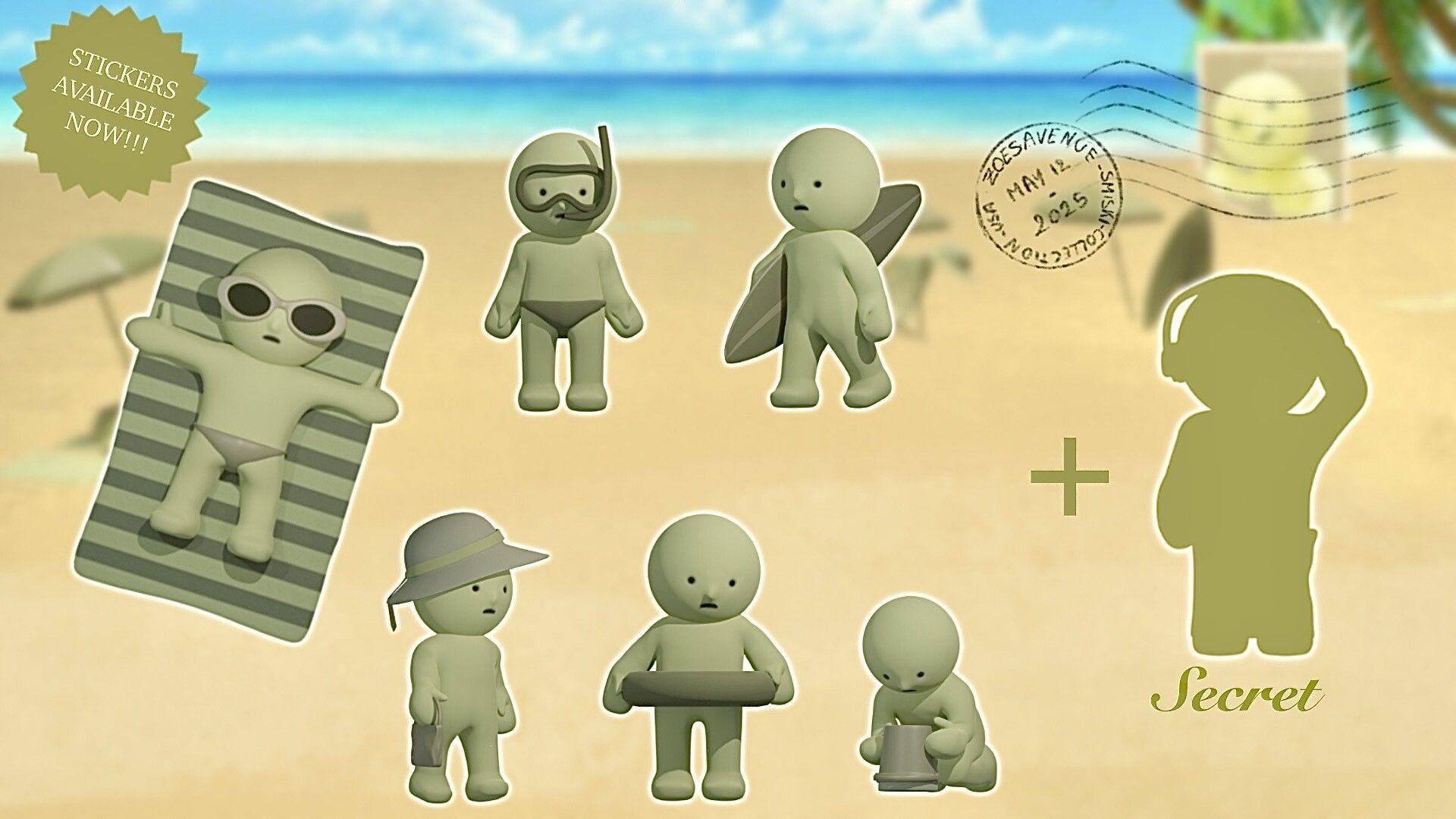 1920x1080 Smiski Beach Series