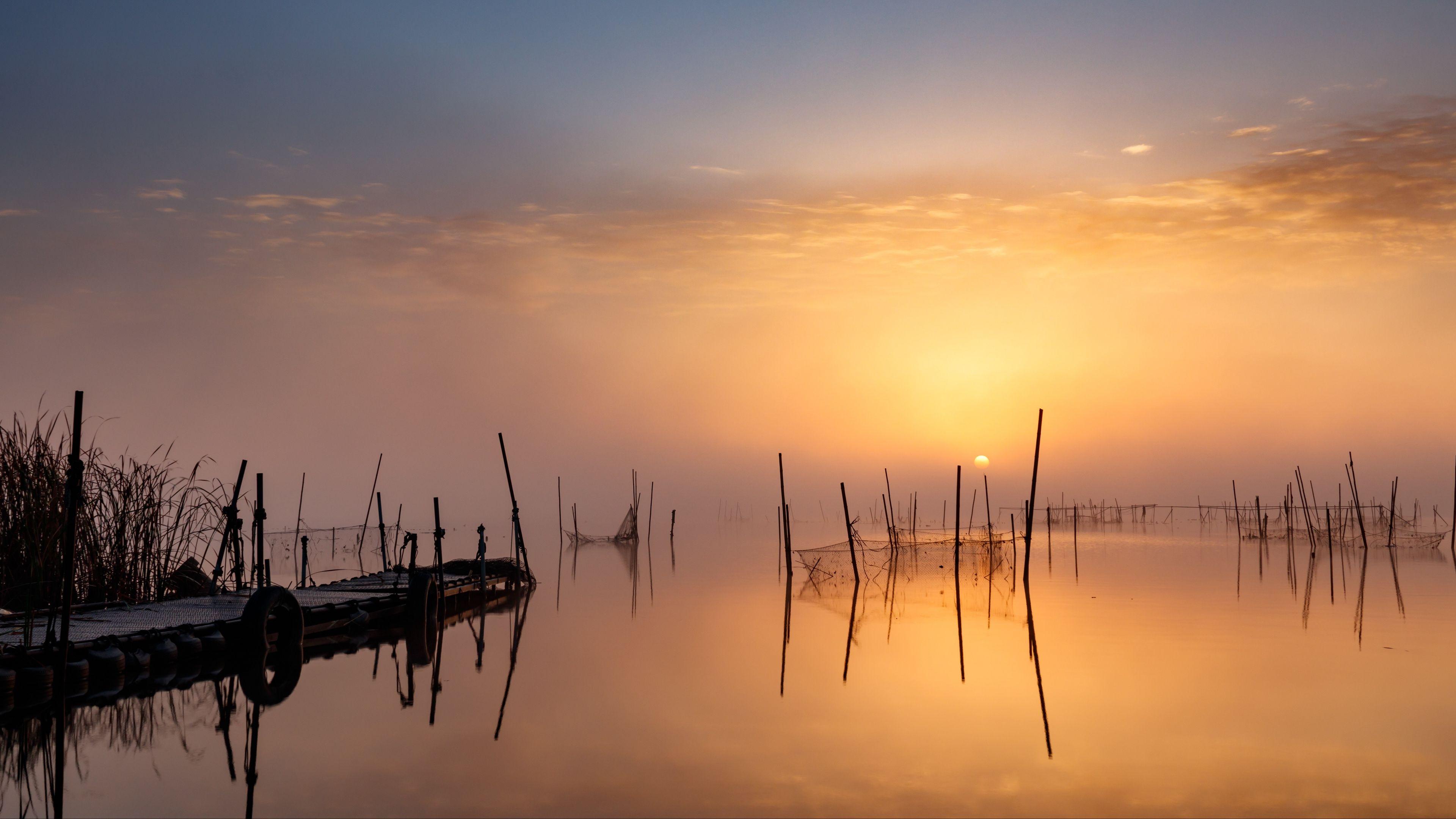 3840x2160 Lake Fishing Wallpaper