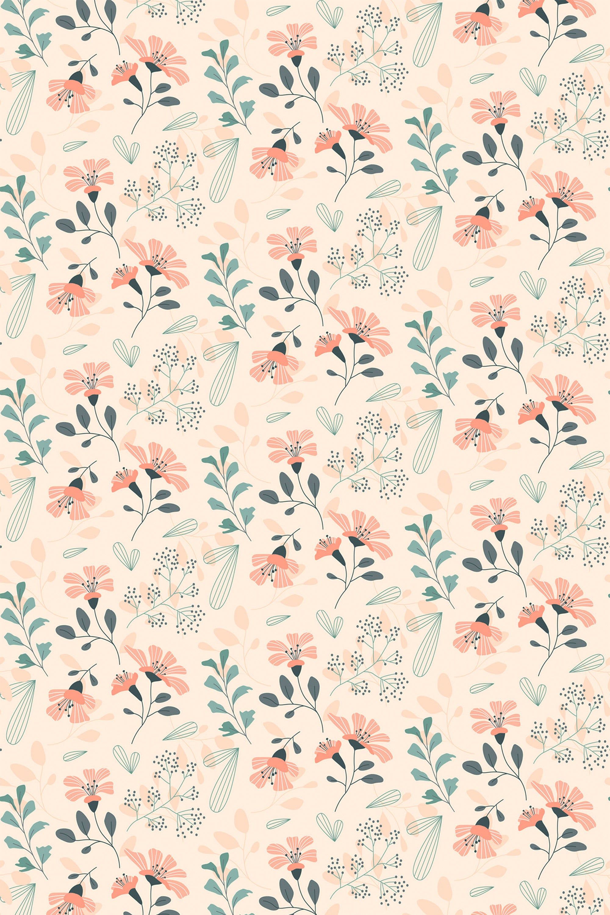 2000x3000 Pastel pink floral Peel and Stick Removable Wallpaper