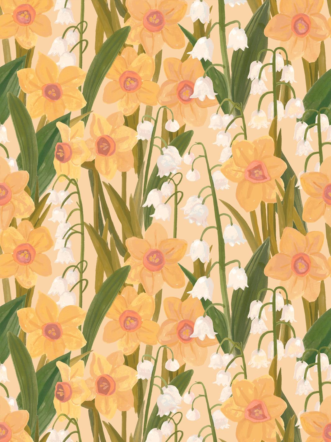 1065x1420 'Daffodil Field' Wallpaper