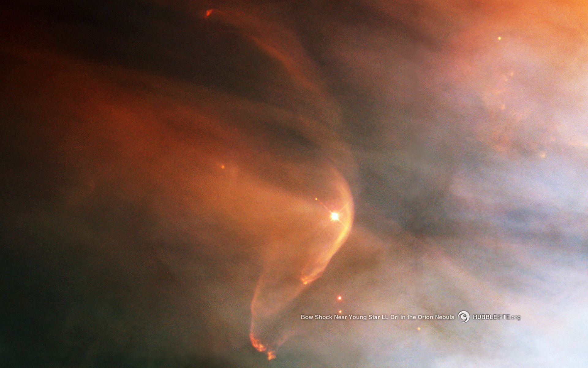 1920x1200 A Bow Shock in the Orion Nebula Space Wallpaper