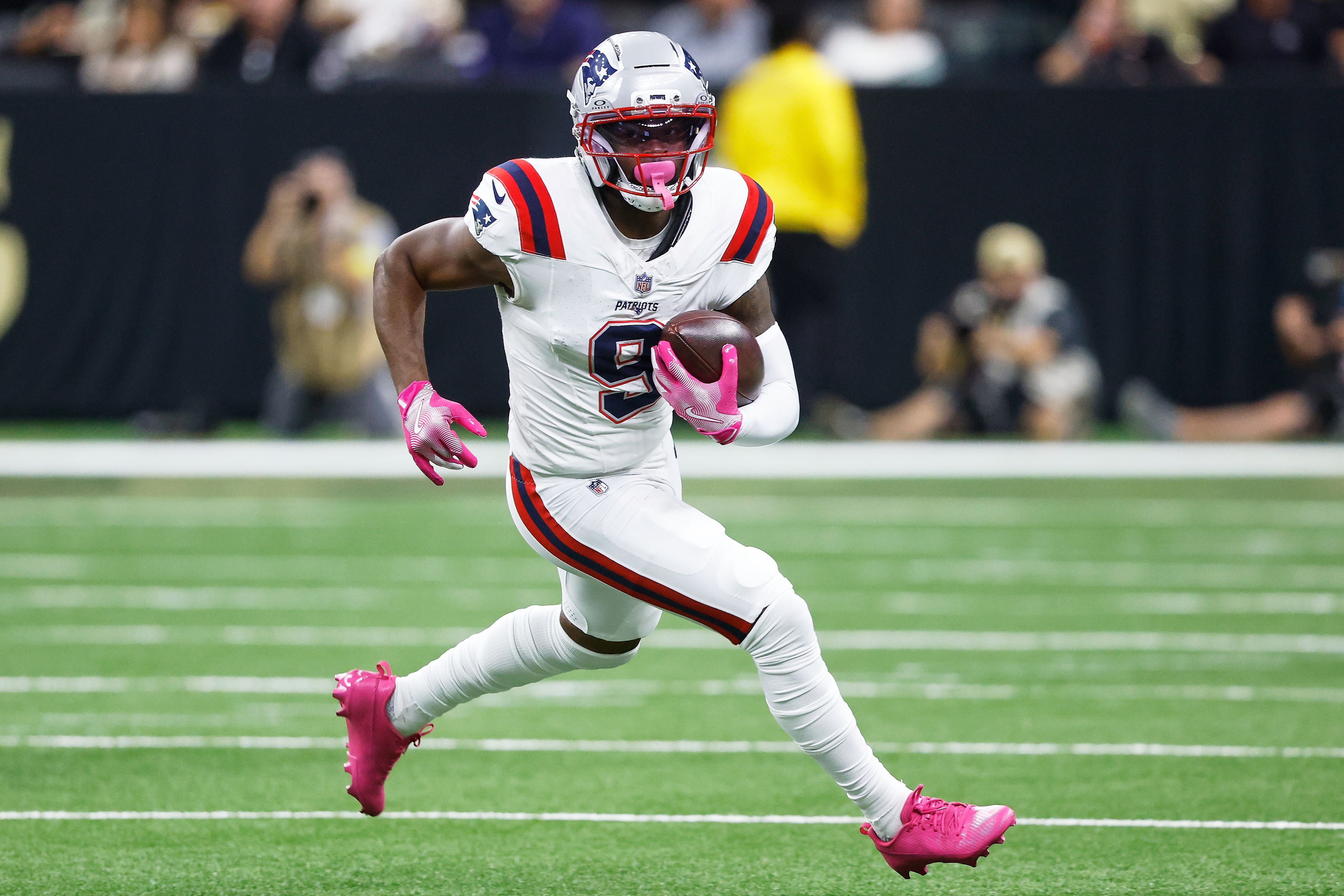4453x2969 Kayshon Boutte homecoming: Patriots WR thrives in Louisiana return