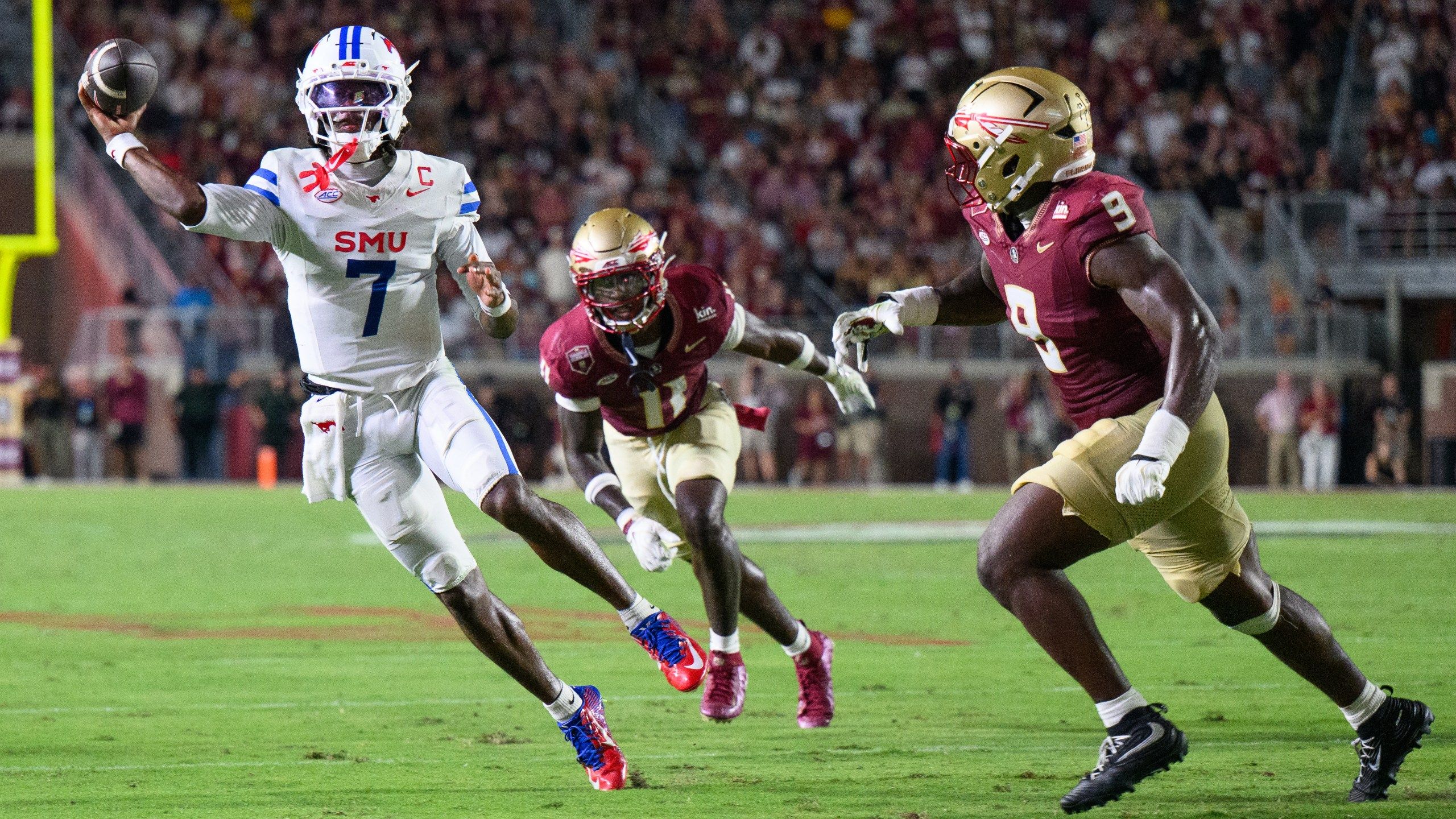 2560x1440 No. 19 SMU Beats Florida State 27 24 On Nick Reed's Late Field Goal
