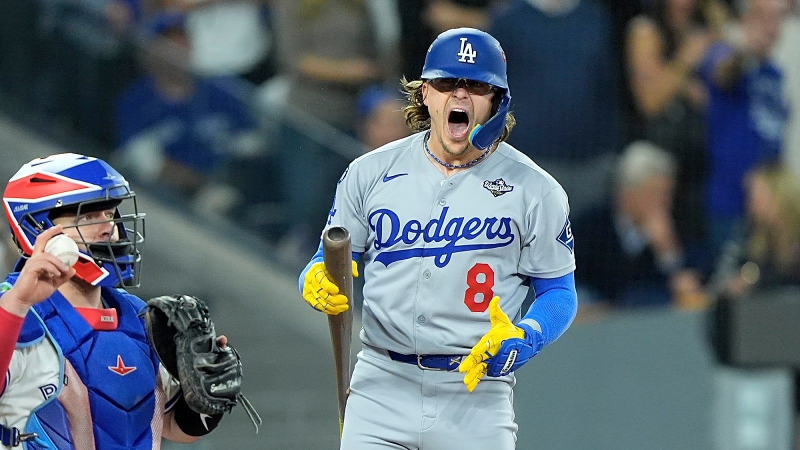 1600x900 Enrique Hernandez talks some trash during Dodgers' World Series celebration
