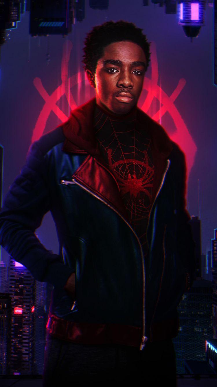 750x1334 Caleb McLaughlin Miles Morales Spider Man iPhone iPhone 6S, iPhone 7 HD 4k Wallpaper, Image, Background, Photo and Picture