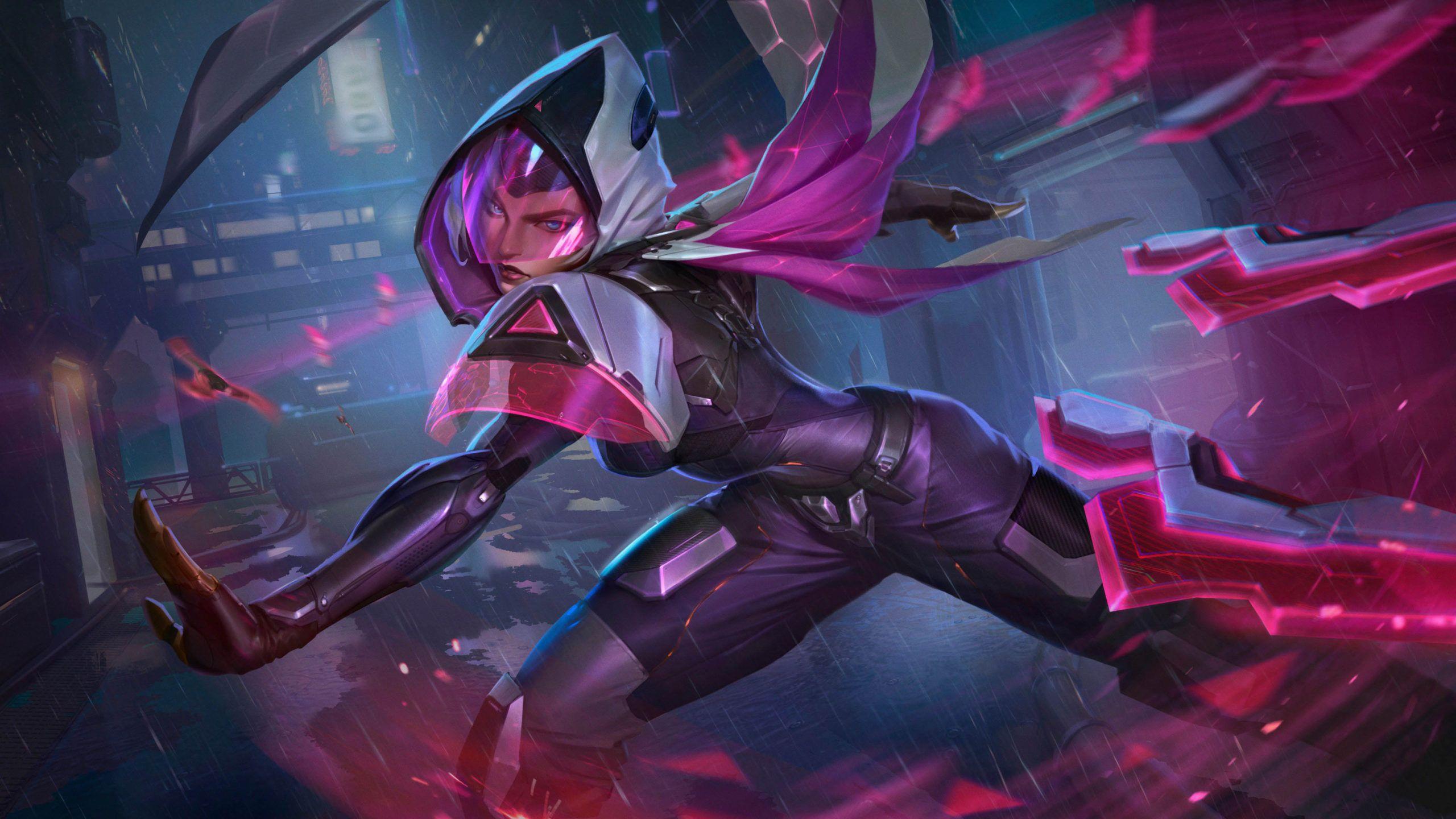2560x1440 League Of Legends Project Irelia Skin Spotlight Image 4k Ultra HD Wallpaper Background :