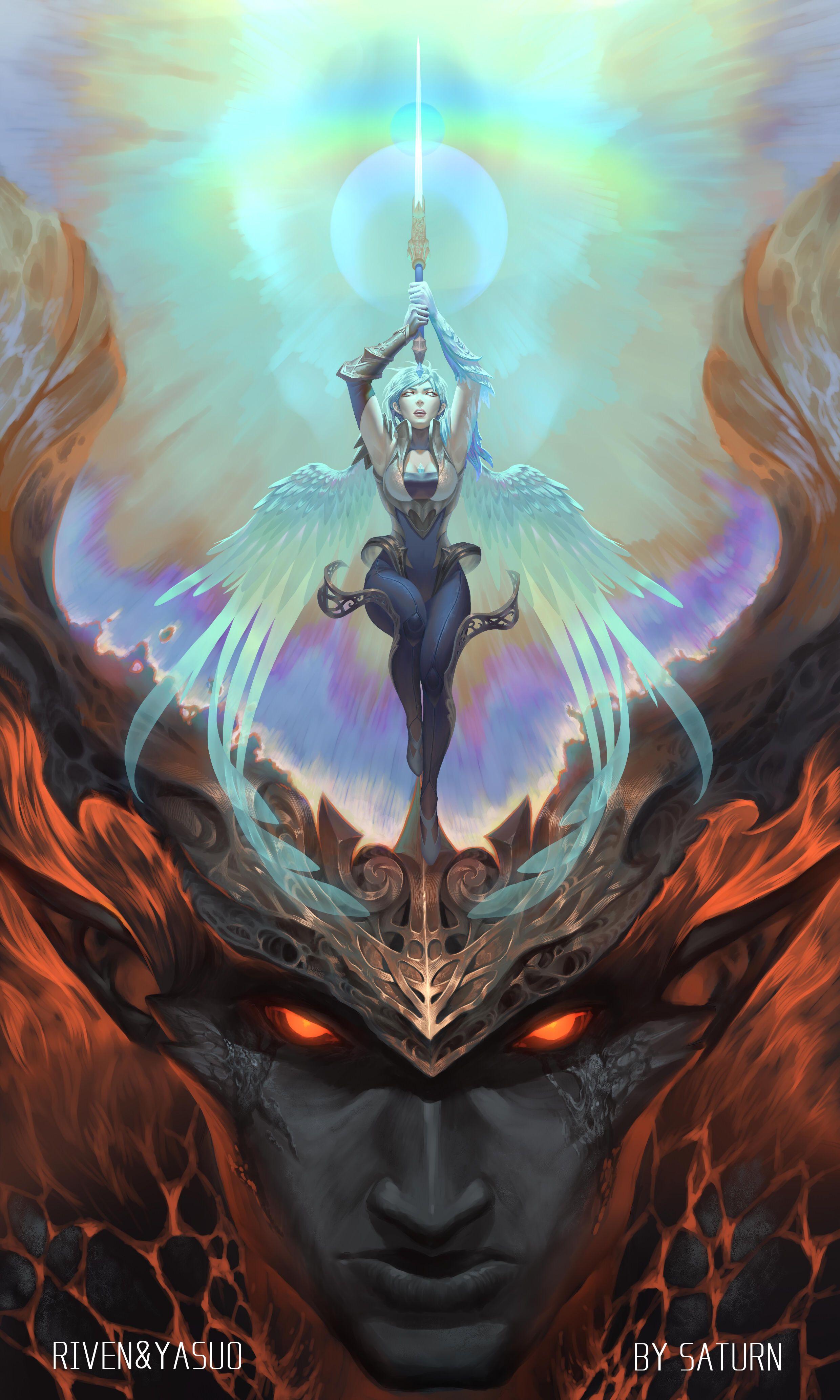 2480x4133 Anime, Pixiv Id League Of Legends, Riven, , Yasuo X Dawnbringer Riven HD Wallpaper