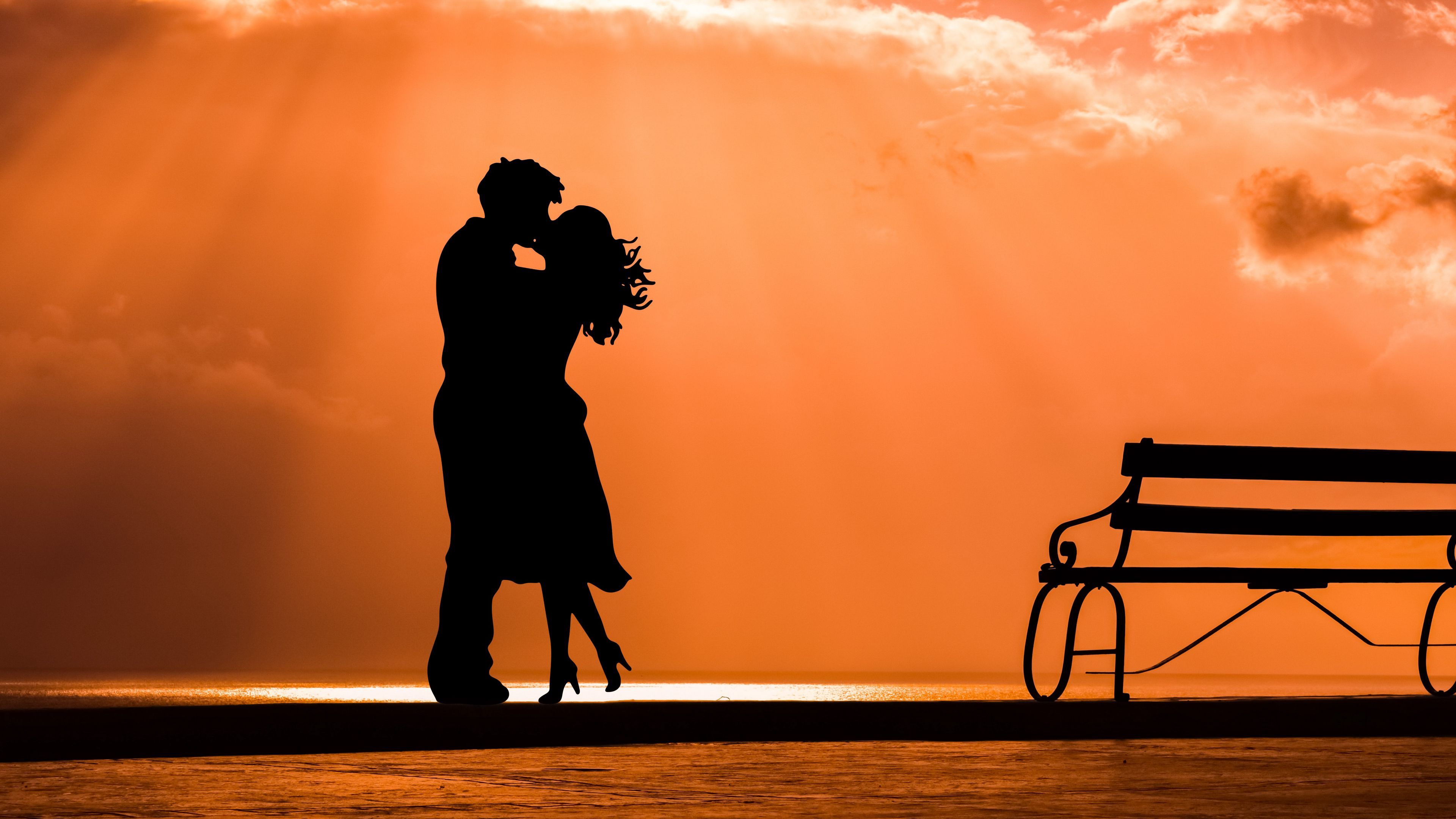 3840x2160 Download wallpaper 3840x2160 couple, kiss, love 4k uhd 16:9 HD background