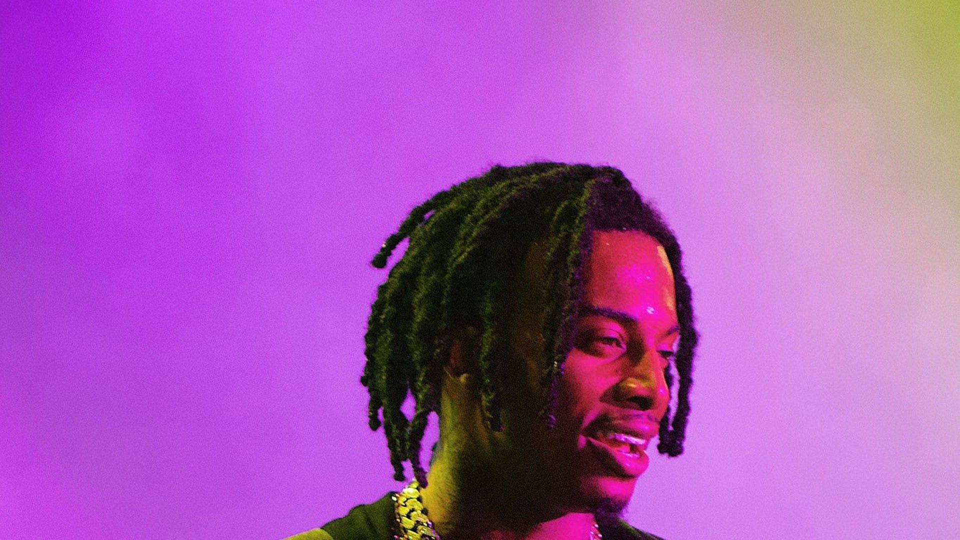 1920x1080 playboi carti in purple background wearing chains on neck HD music Wallpaper