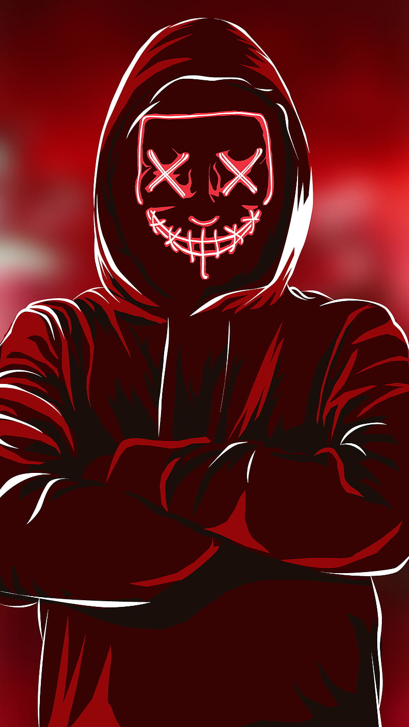 800x1422 Mask, halloween, red, HD phone wallpaper