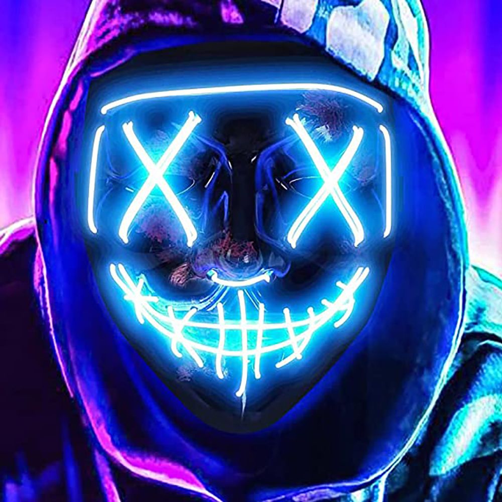 1000x1000 Neon Halloween Mask Wallpaper