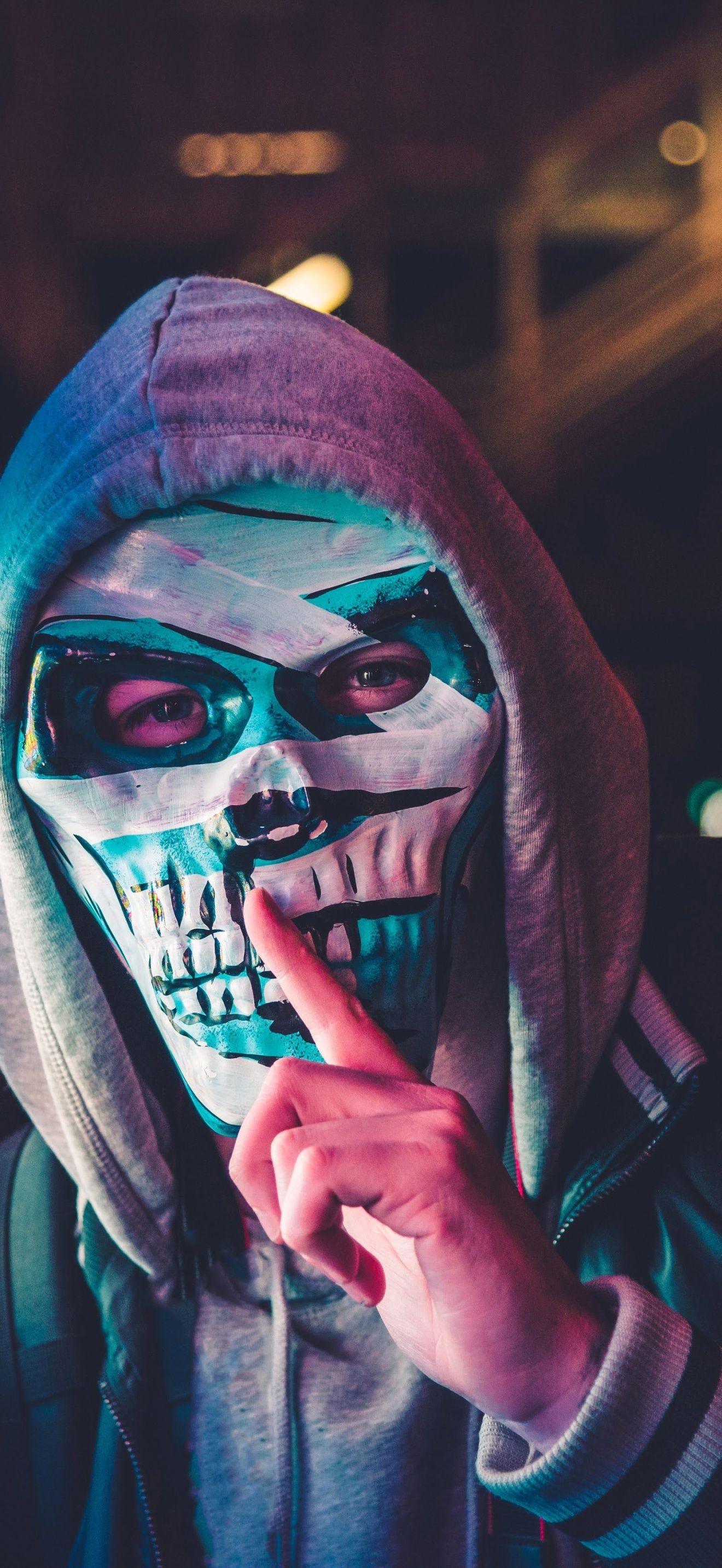 1320x2868 Mask Wallpaper 4K, Hoodie, Person, Scary