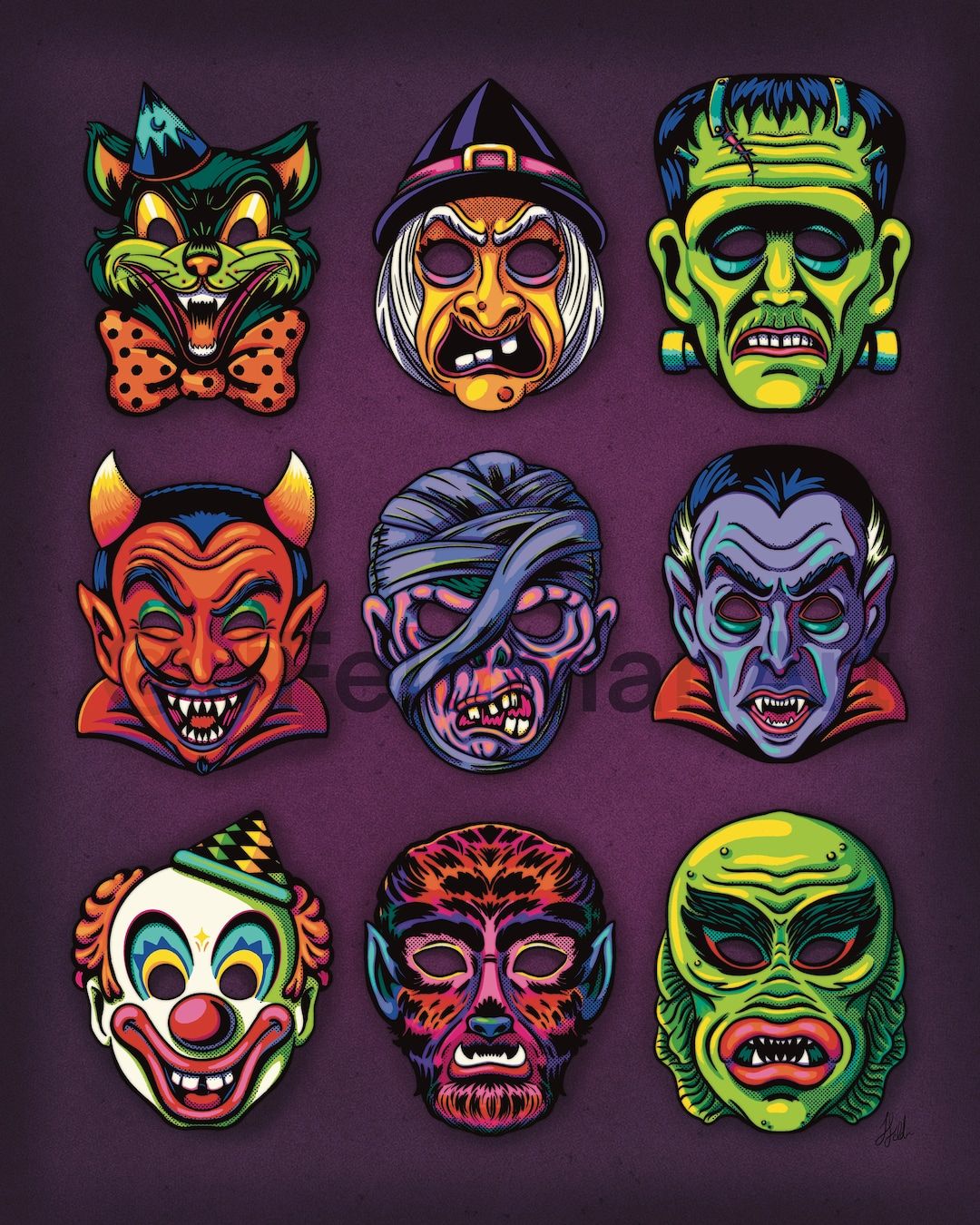 1080x1350 Retro Halloween Masks
