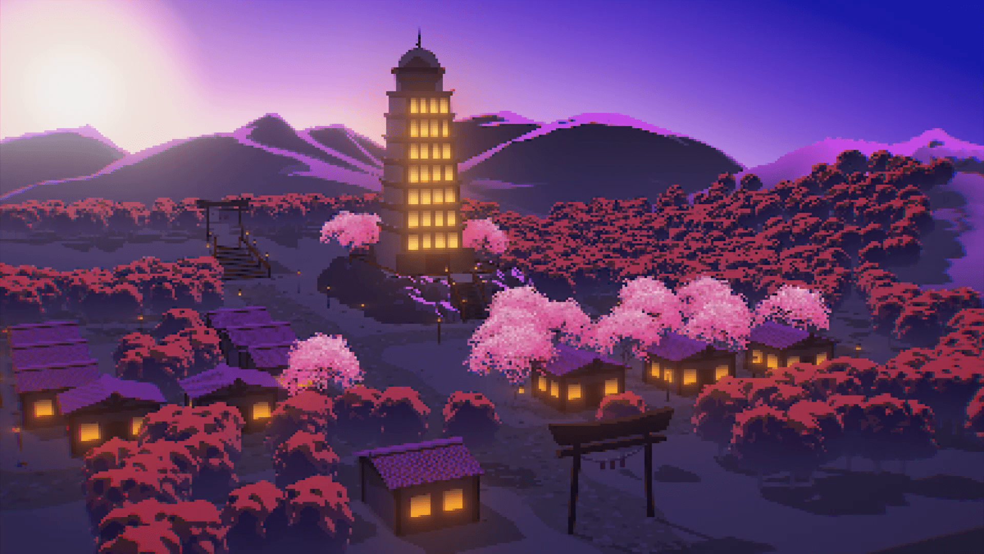 1920x1080 Prologue Lavender Town (Aerial View) by Esli Becerra on Dribbble