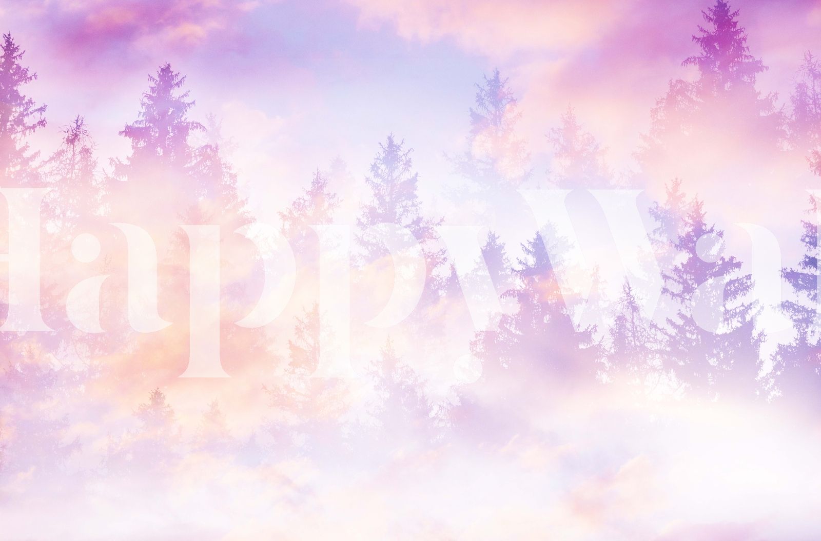 1600x1055 Pastel Forest Wall Mural Watercolor Style for Nursery