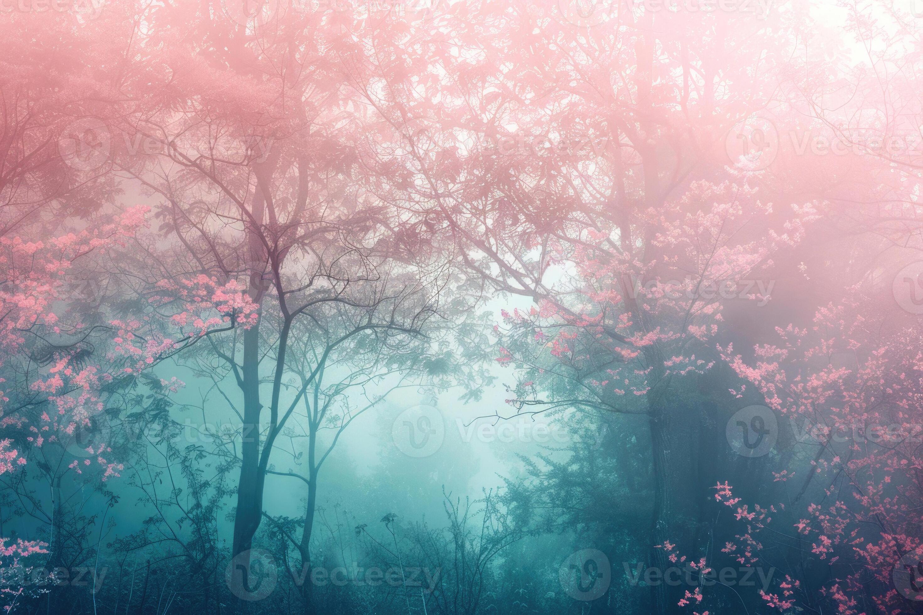 2940x1960 A Pastel Toned Forest With Soft, Misty Light