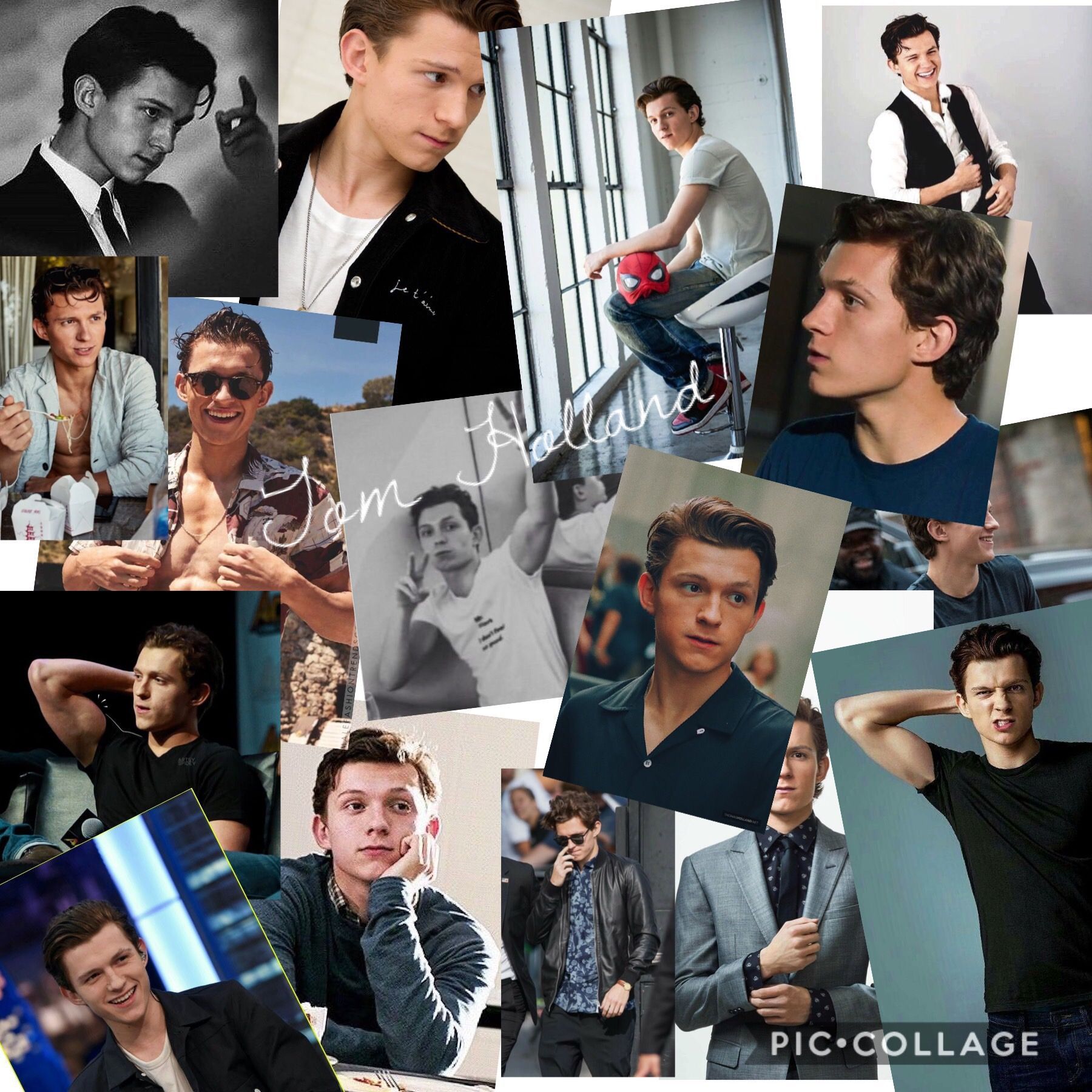 1800x1800 Tom Holland Collage Wallpaper
