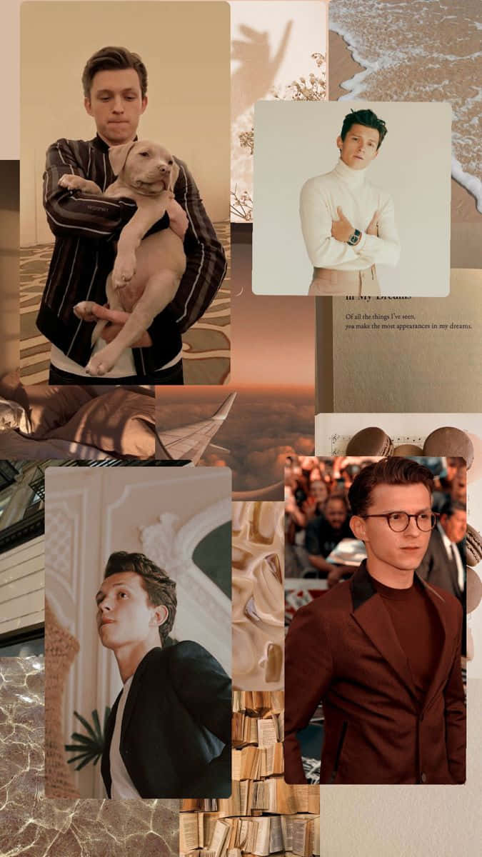 675x1200 Download Tom Holland Aesthetic Collage Wallpaper